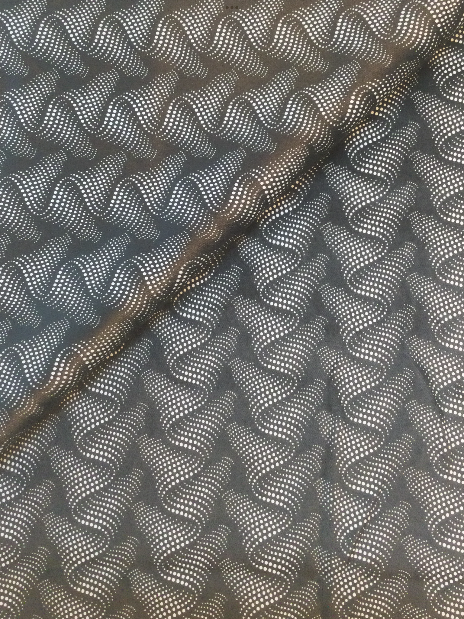 Made in Italy Polyester/Cotton Graphic Swirl Printed Velvet in Gray