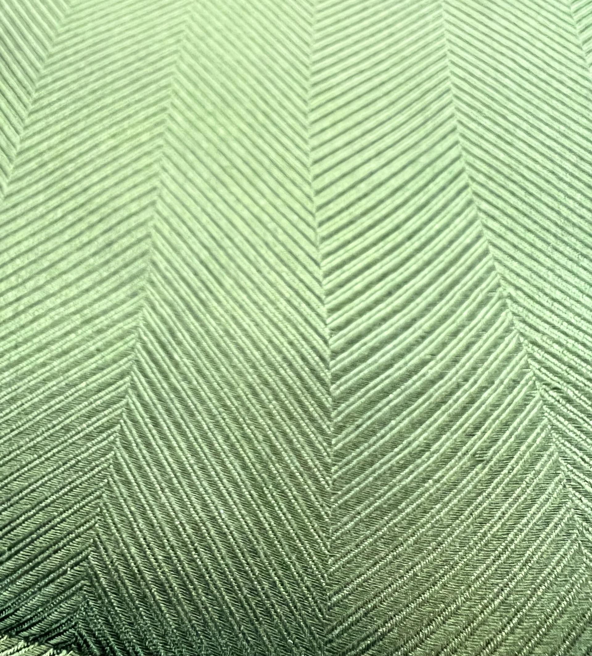 Made in Italy Pure Silk Herringbone Jacquard in Green