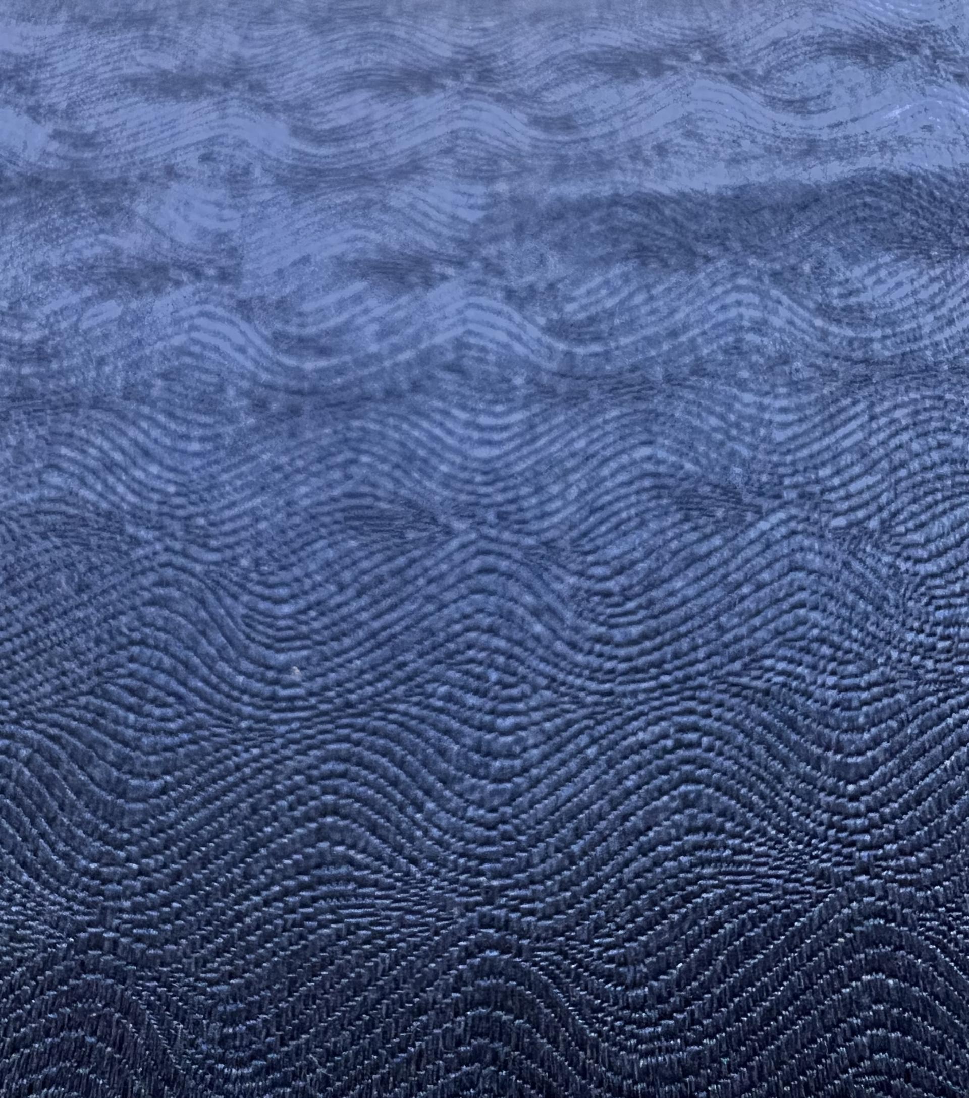 Made in Italy Pure Silk Wave Pattern Jacquard in Surf