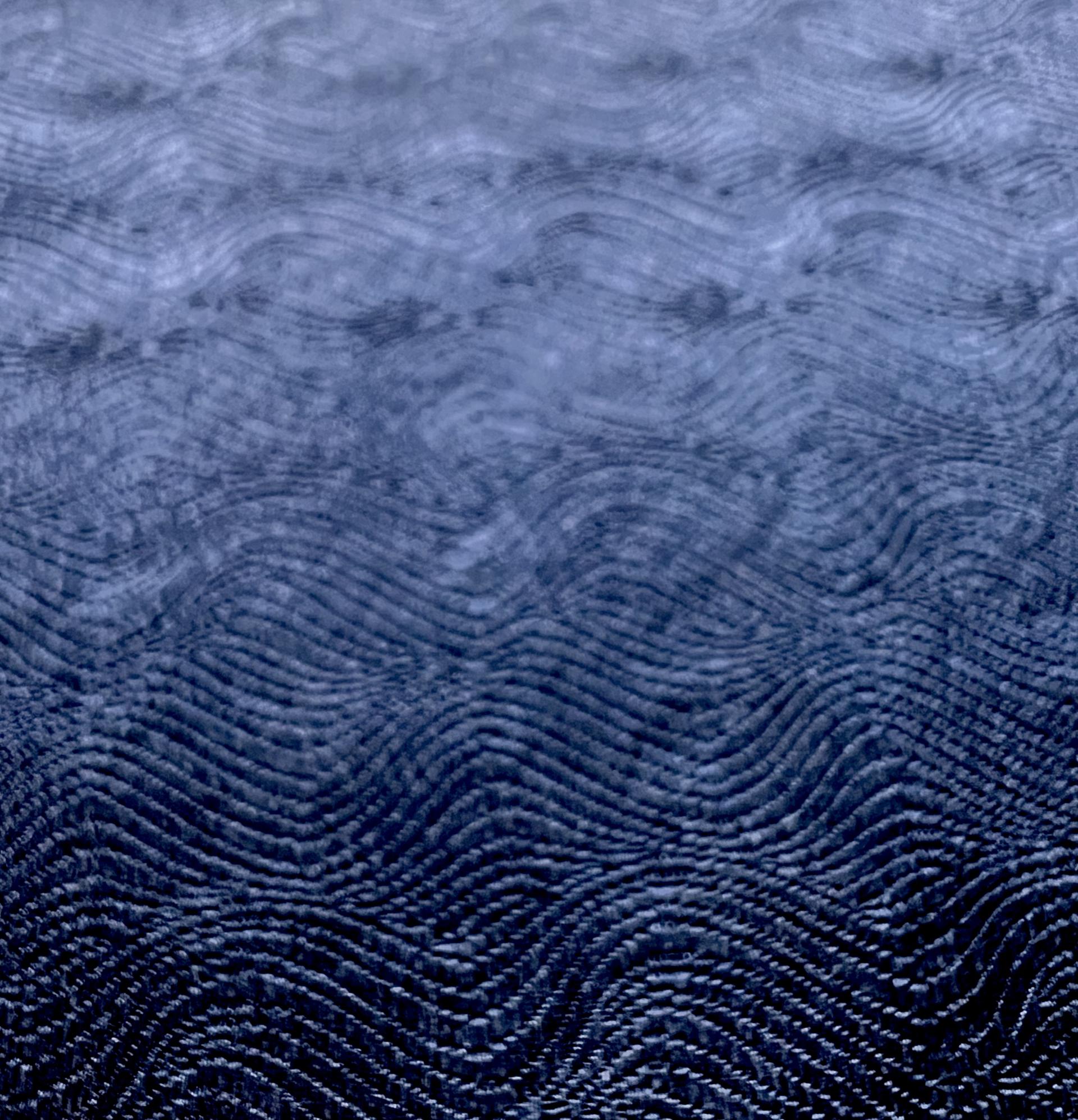 Made in Italy Pure Silk Wave Pattern Jacquard in Ocean