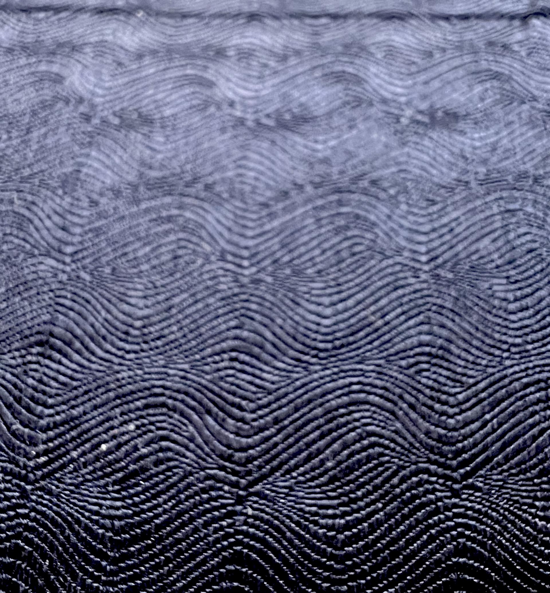 Made in Italy Pure Silk Wave Pattern Jacquard in Indigo