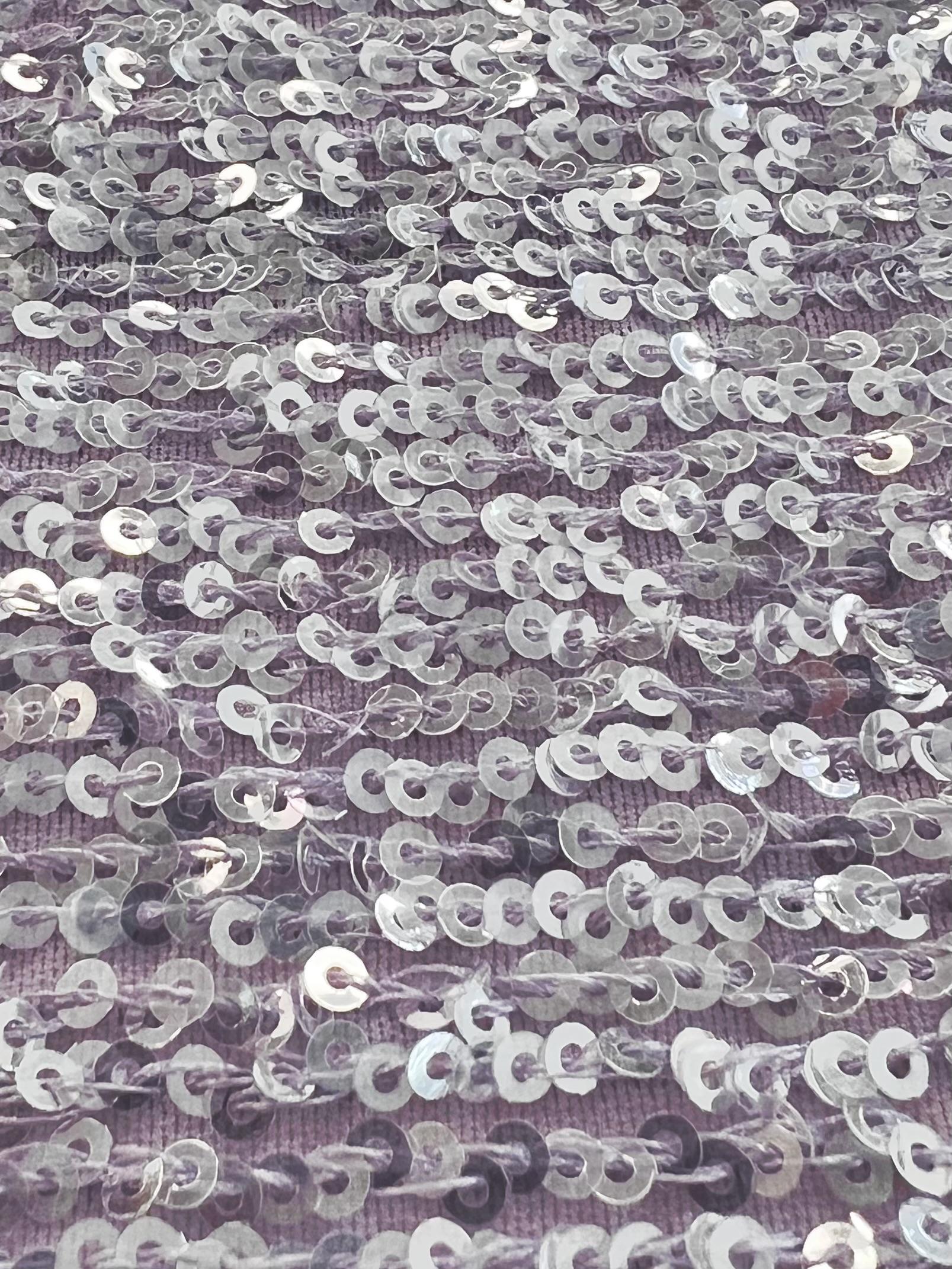 Mini Sequins on Stretch Tulle in Lavender 