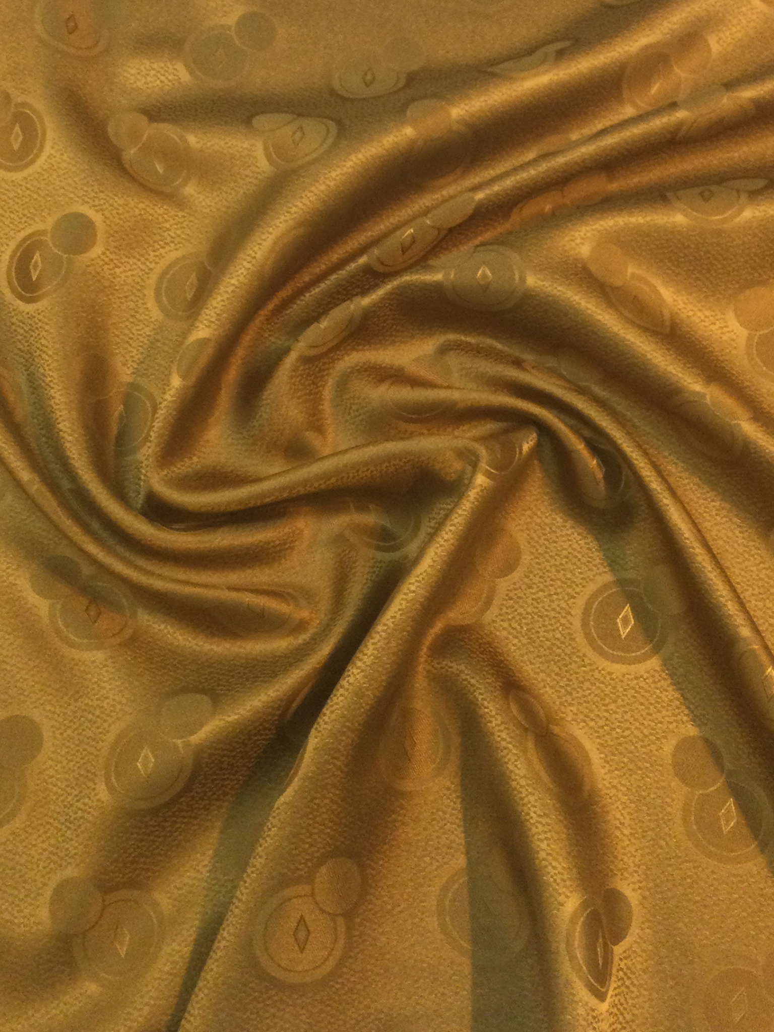 Made in Italy 100% Silk Graphic Diamond Circle Jacquard in Spice