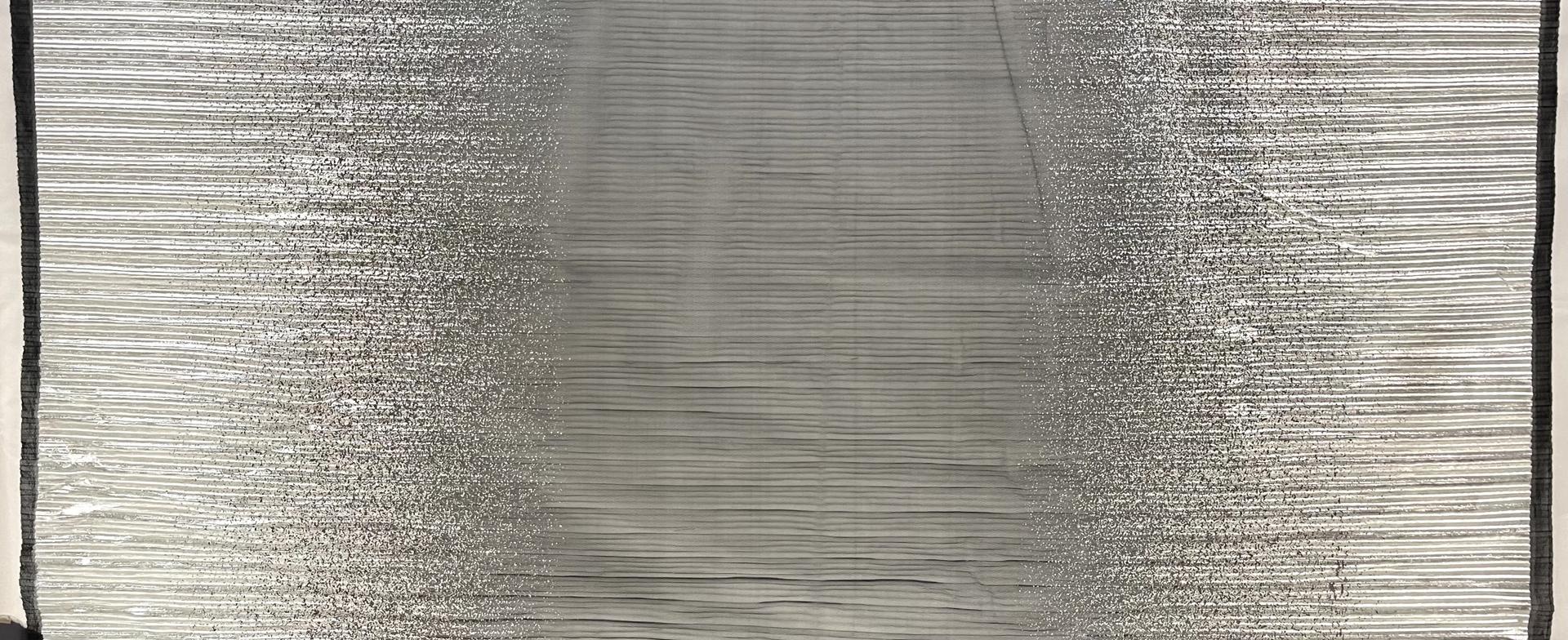 Pleated Tulle with Gold Metallic Foil on Black