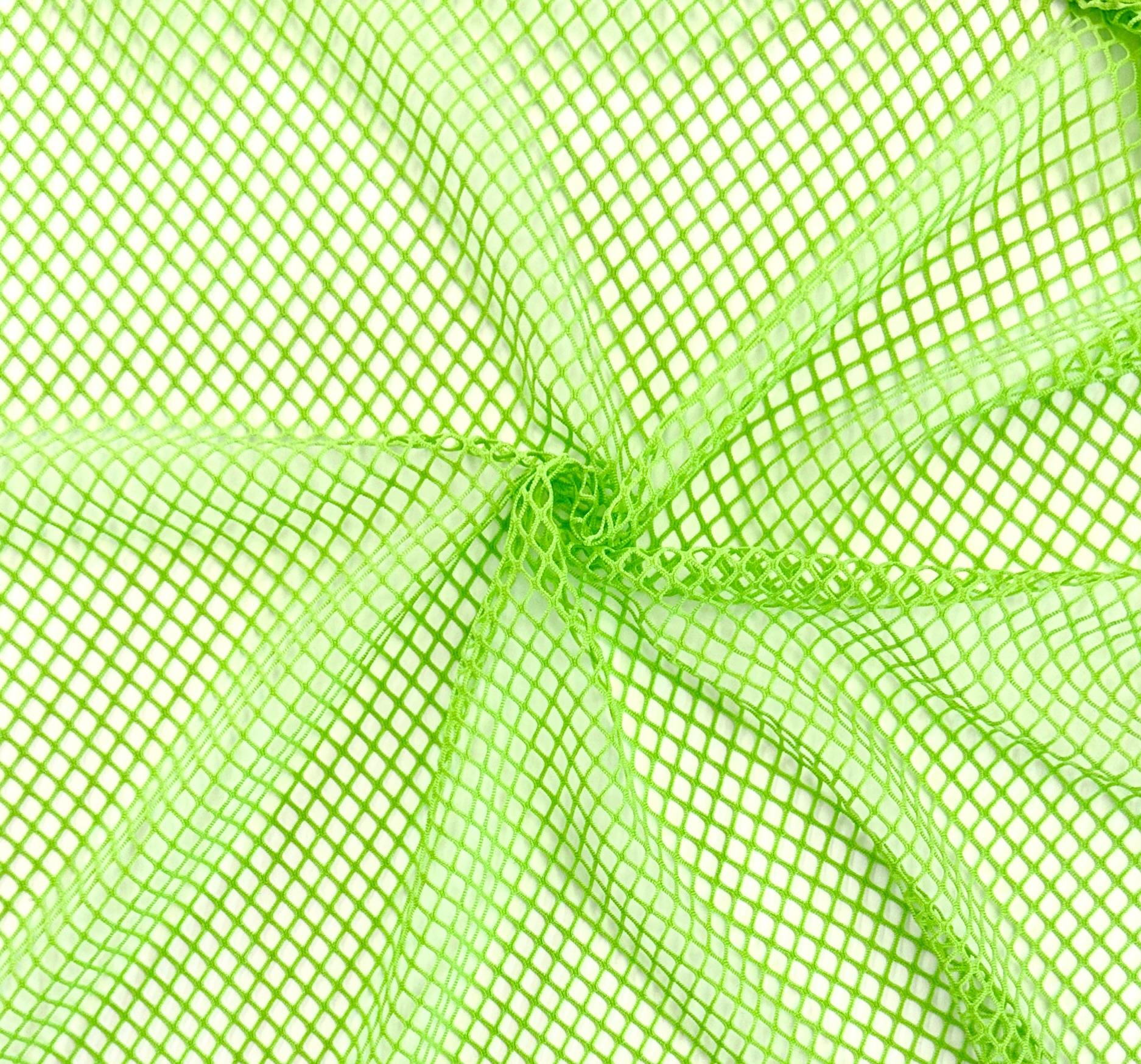 Stretch Polyester Fishnet in Lime