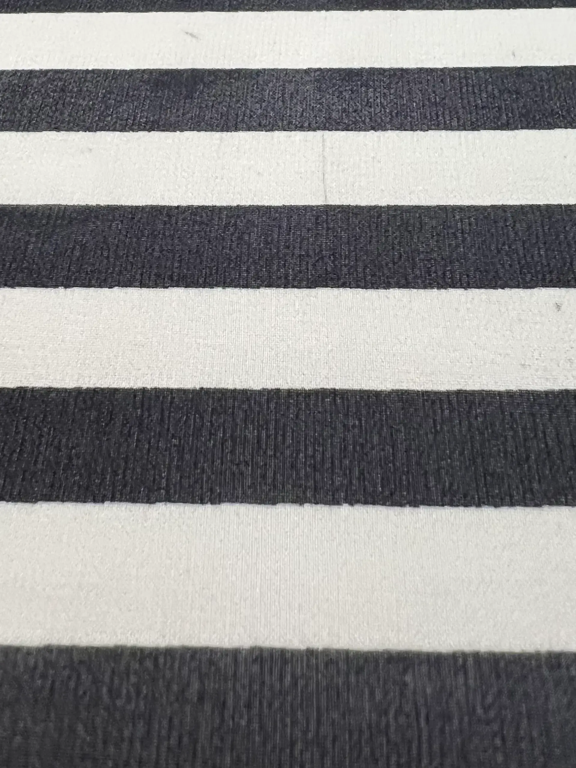 Printed Silk Chiffon Black & Cream Stripes 1/2 inch Stripe