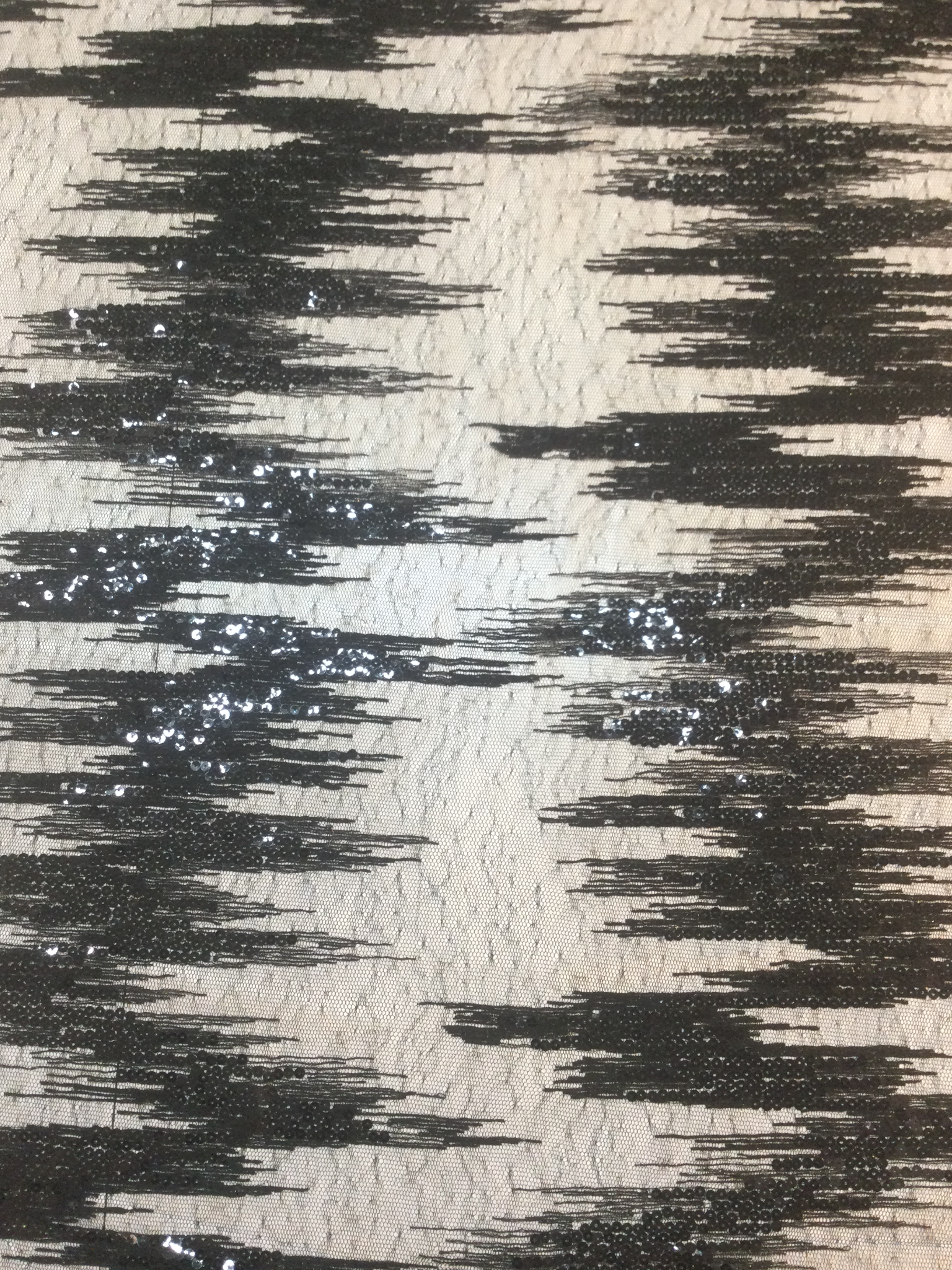 Sequins on Metallic Embroidered Novelty Tulle