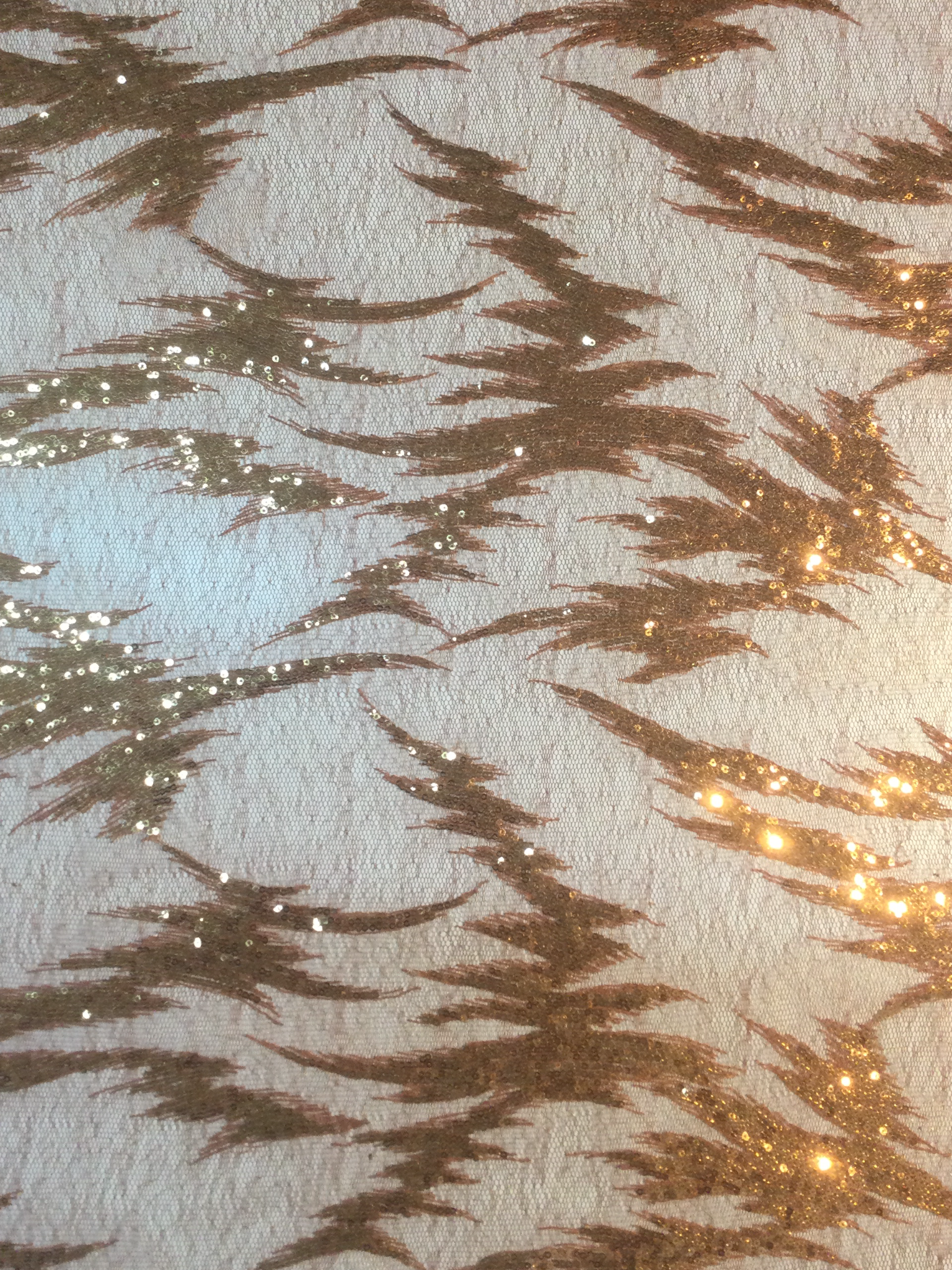 Sequins on Metallic Embroidered Novelty Tulle