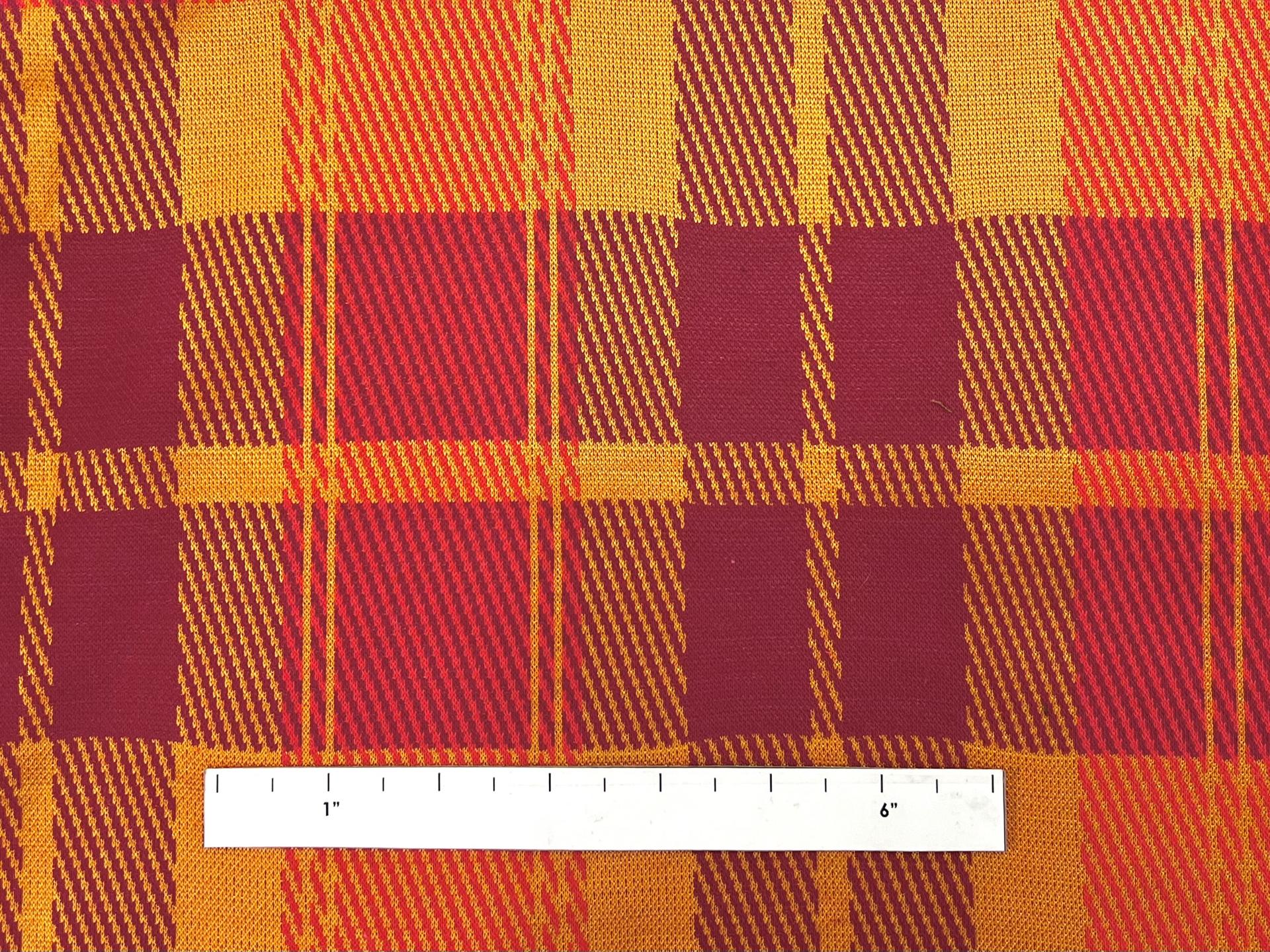 Plaid Knit in Red and Orange