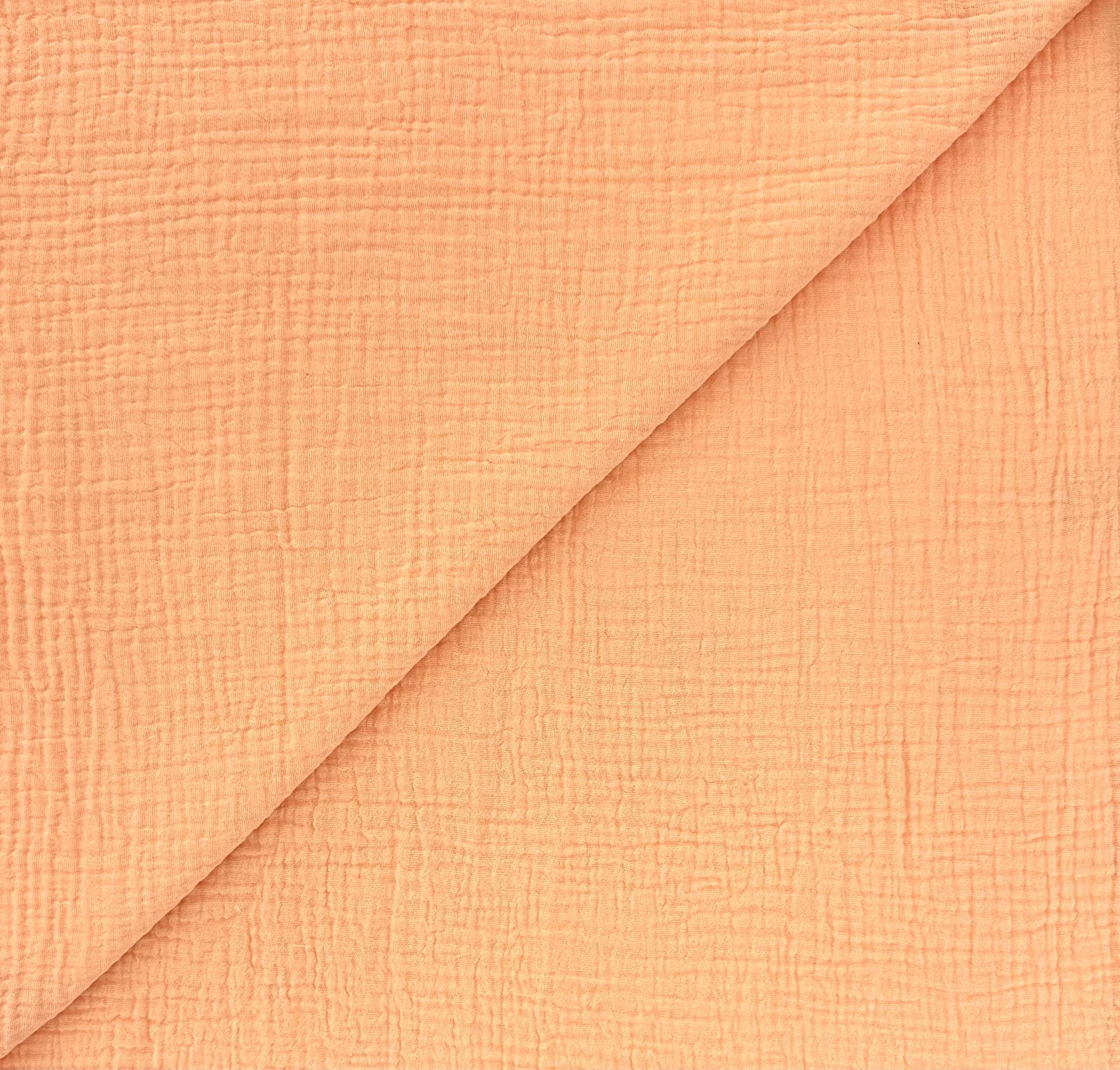 Organic Crinkle Cotton Double Gauze in Apricot