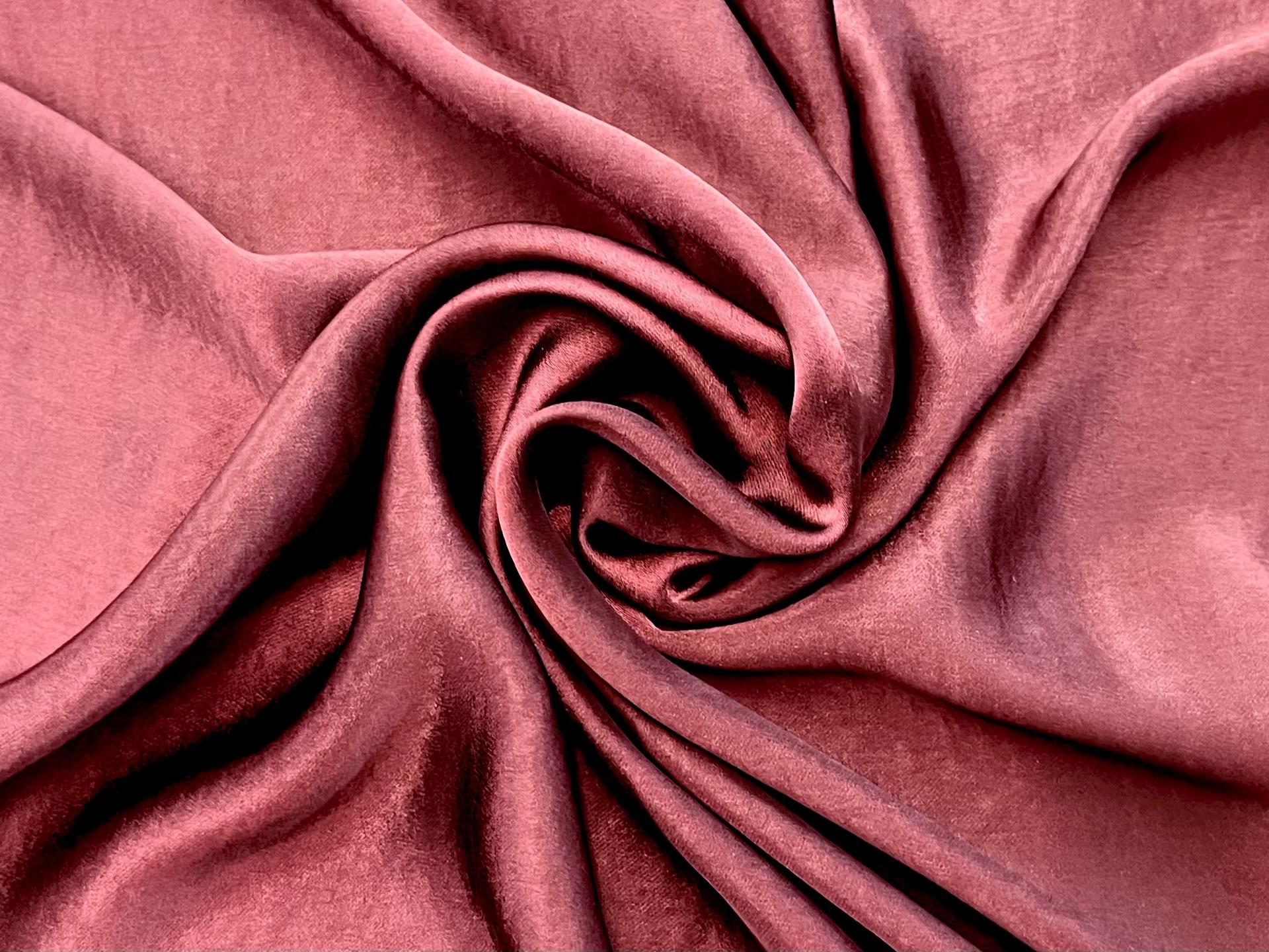 100% Polyester Washed Satin in Wine