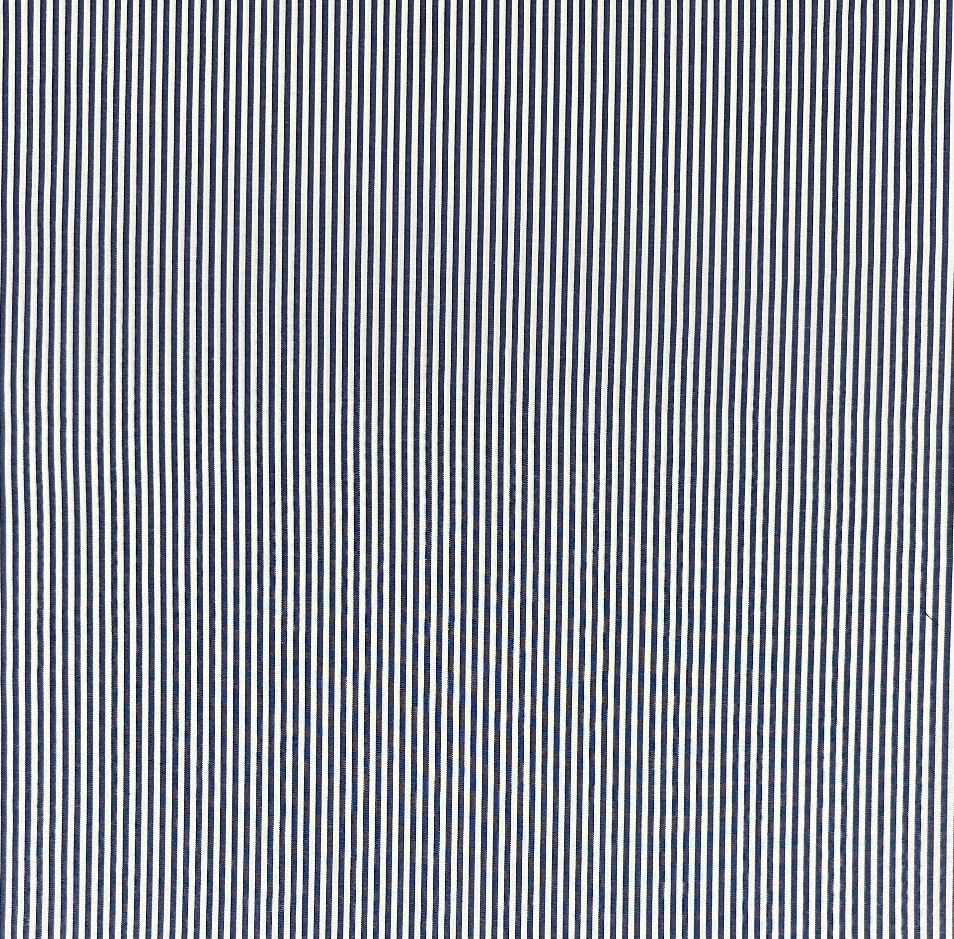 Shirting Cotton Stripe in Navy Cream