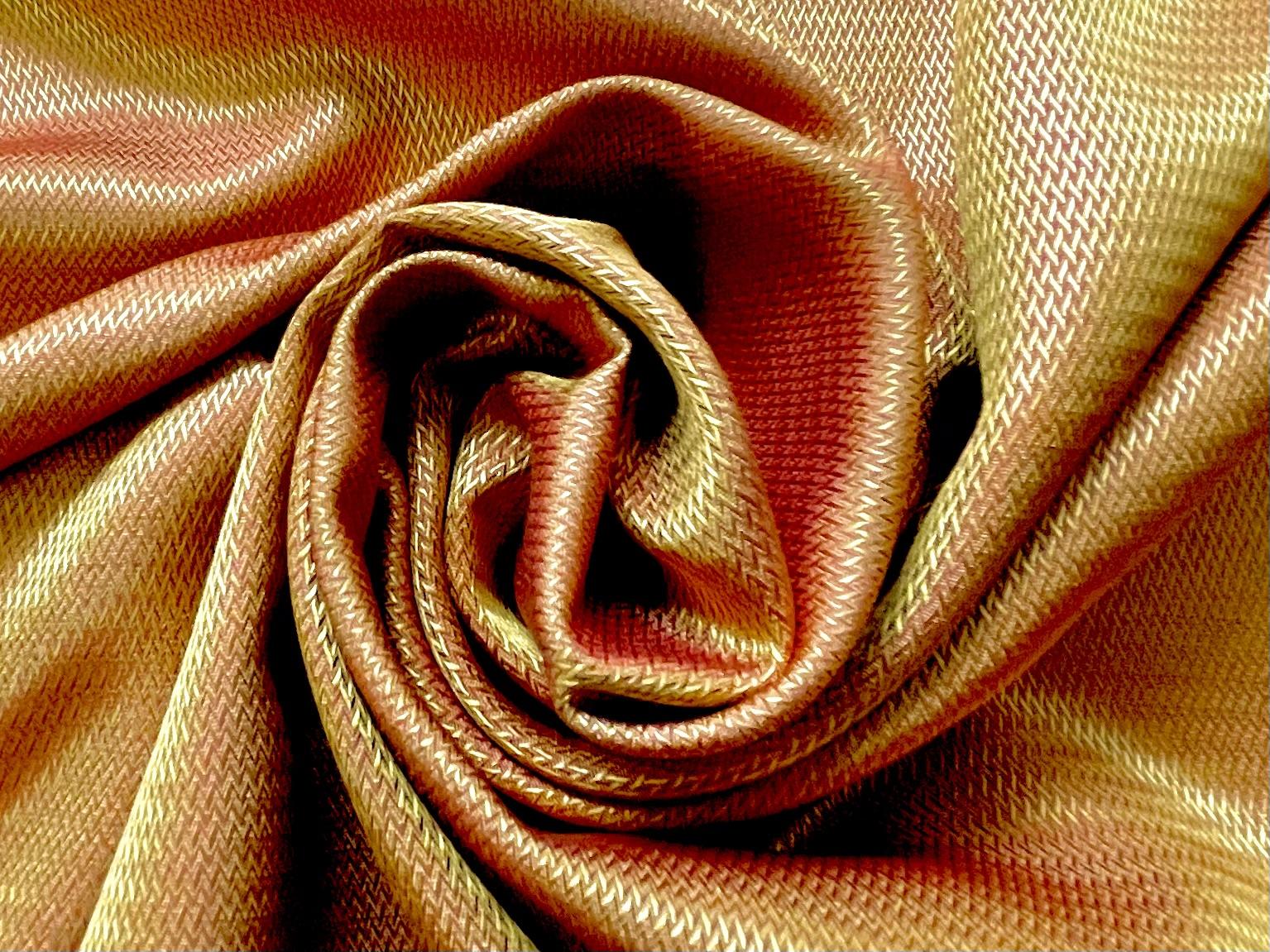 Made in Italy 100% Silk Iridescent Pique in Orange