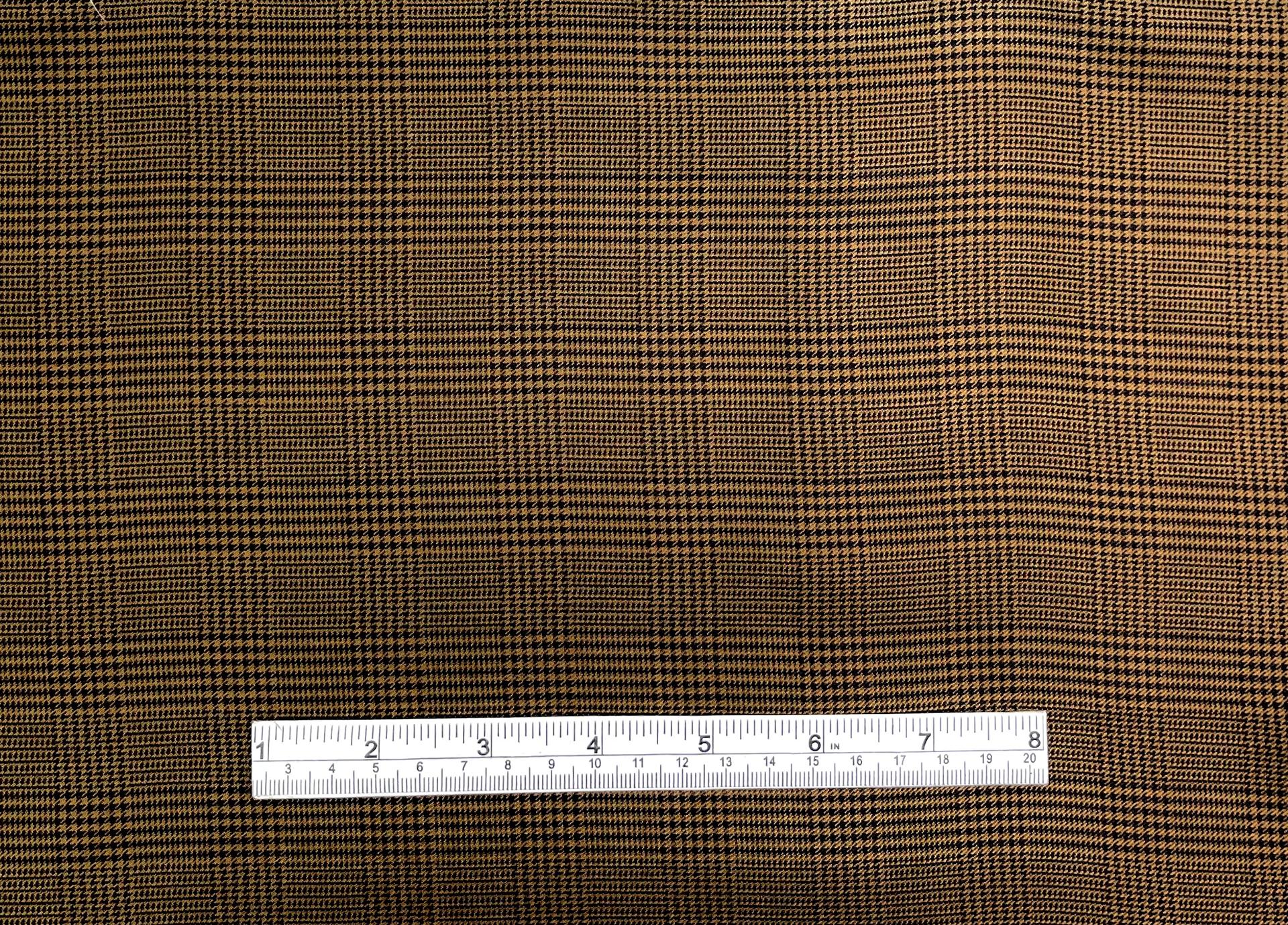 Made in Italy 100% Silk Glen Plaid in Cafe/Black