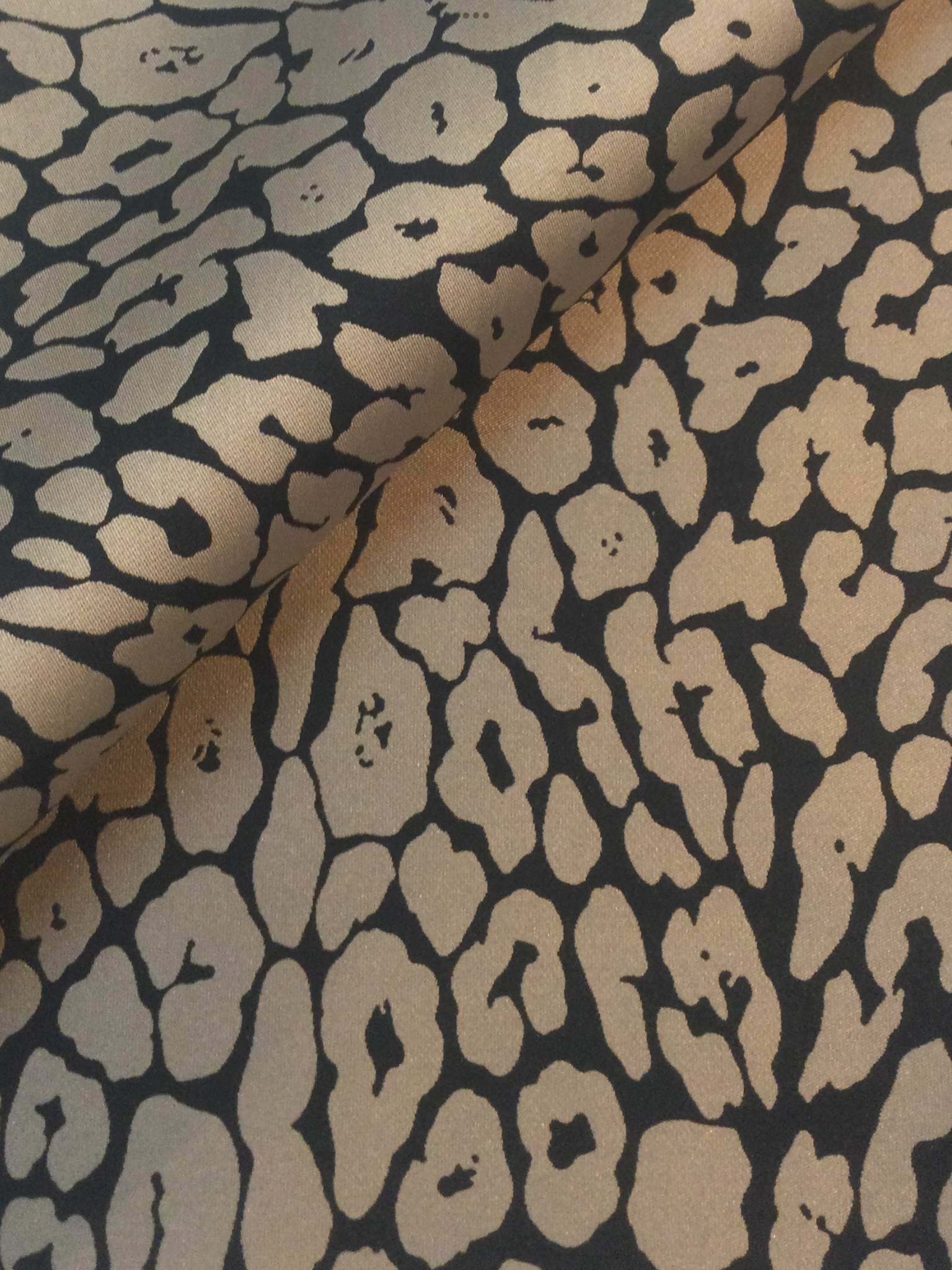 Animal Print Brocade in Black and Tan