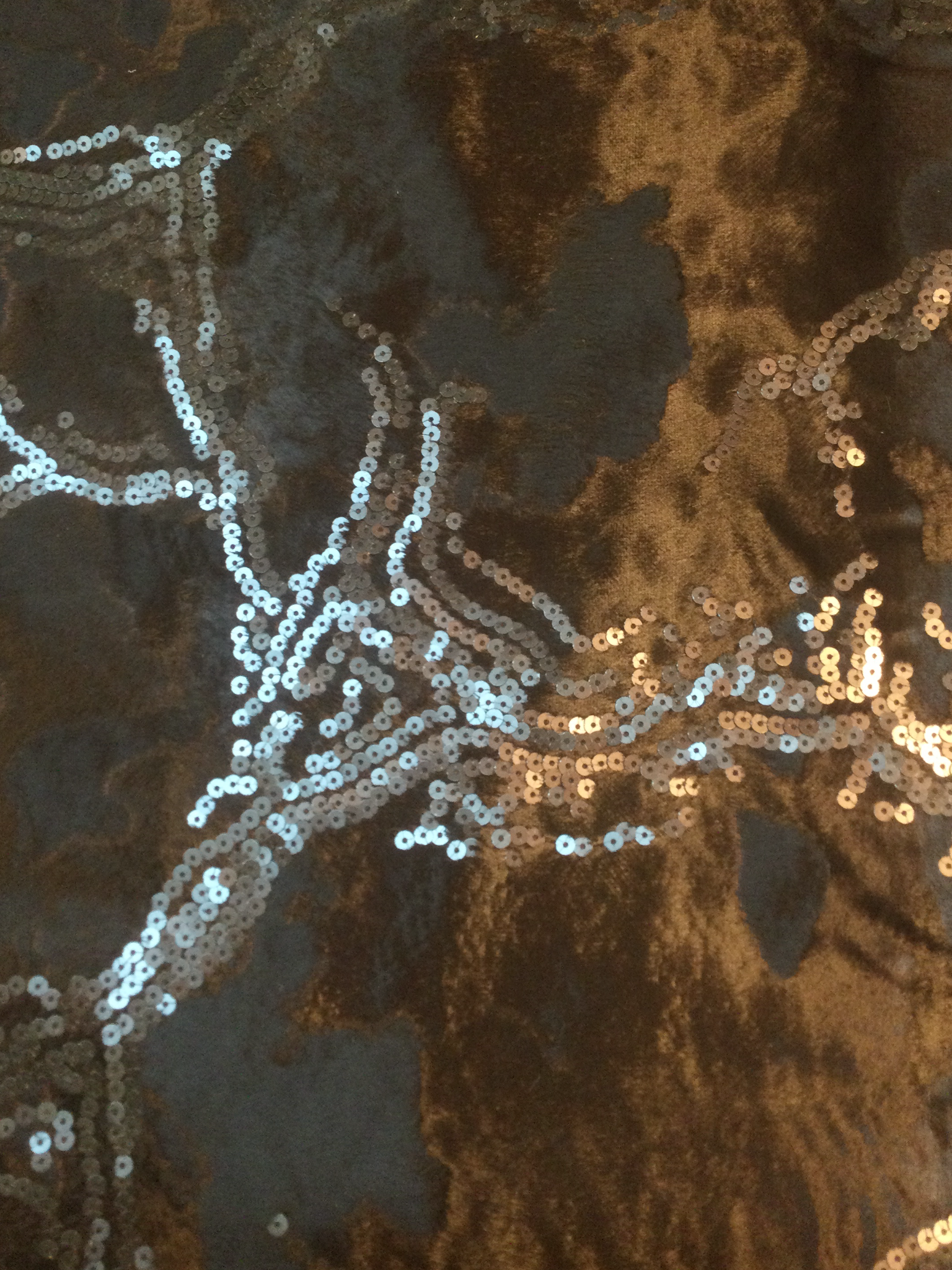 Faux Fur w/ Sequins in Chocolate