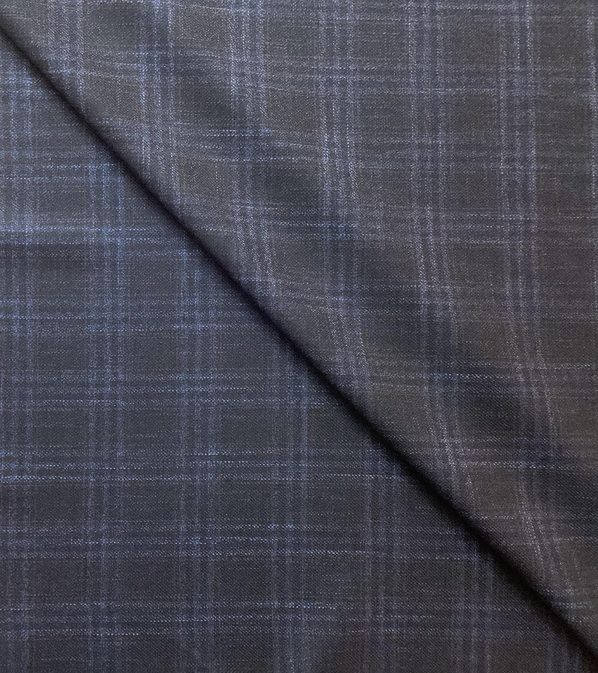 Made in Italy Wool/Mohair Plaid In Navy
