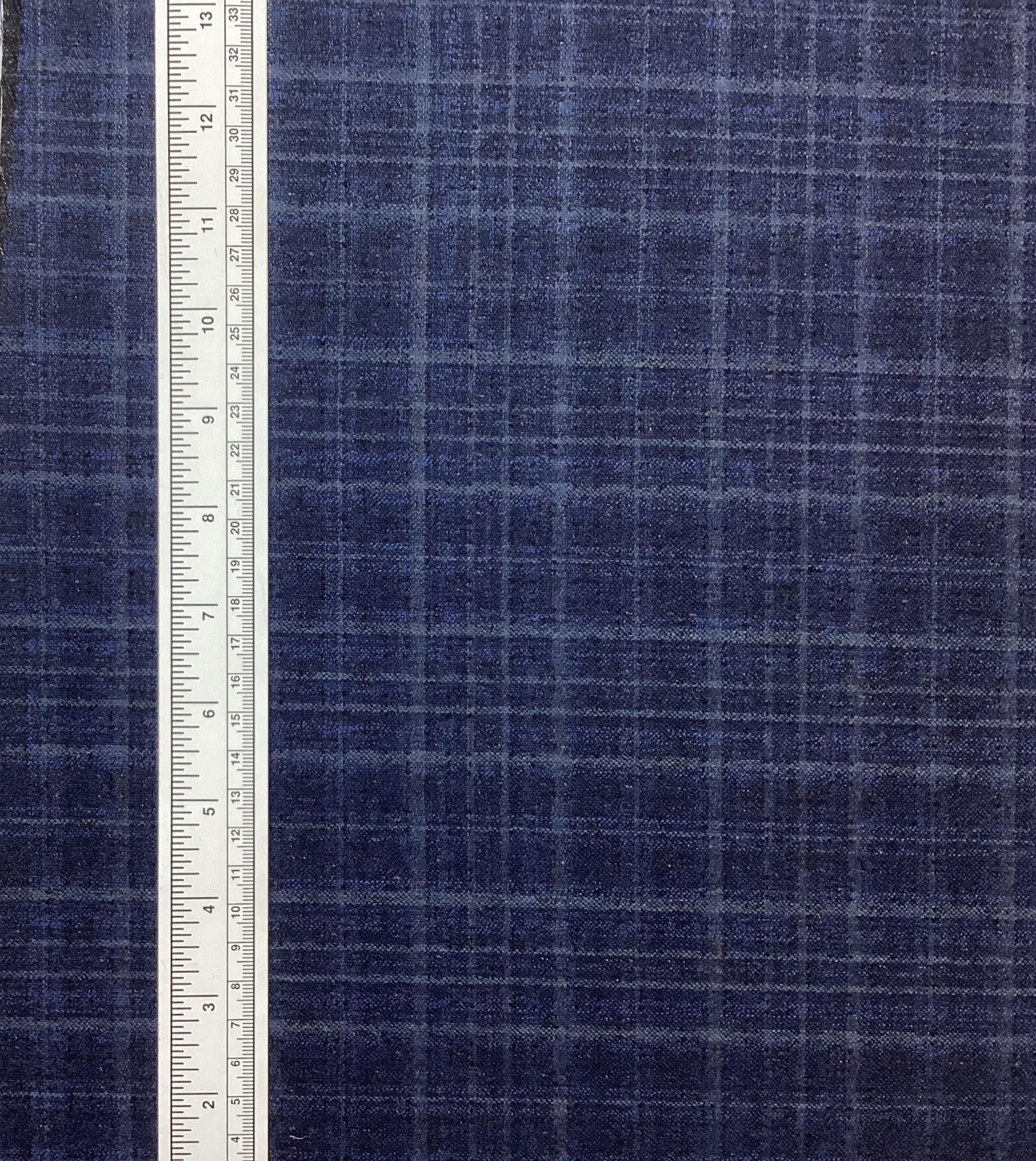 Made in Italy Vitale Barberis Double Faced 85% Wool 10% Silk 5% Linen Check