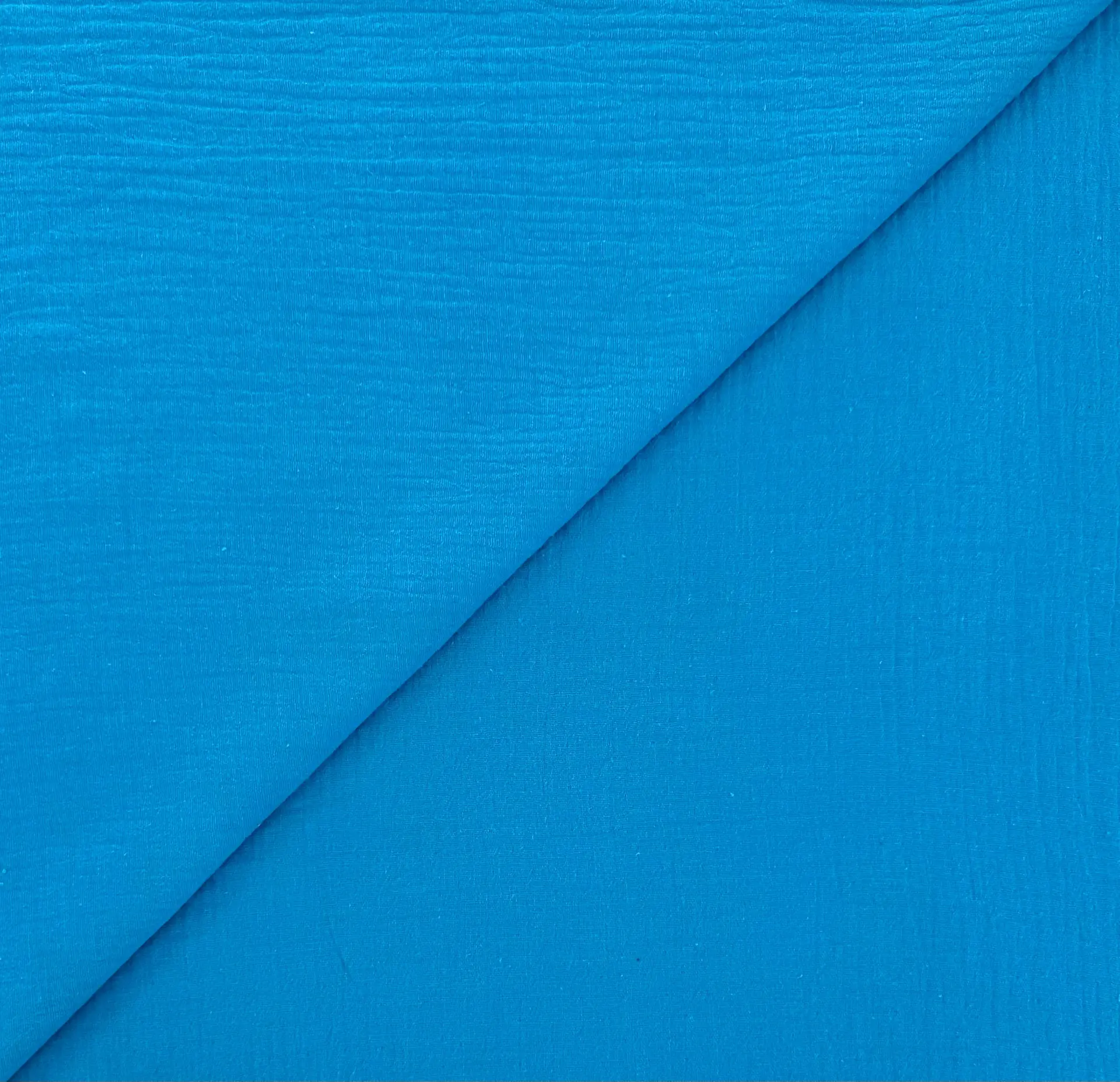 Cotton Double Gauze in Cyan Blue