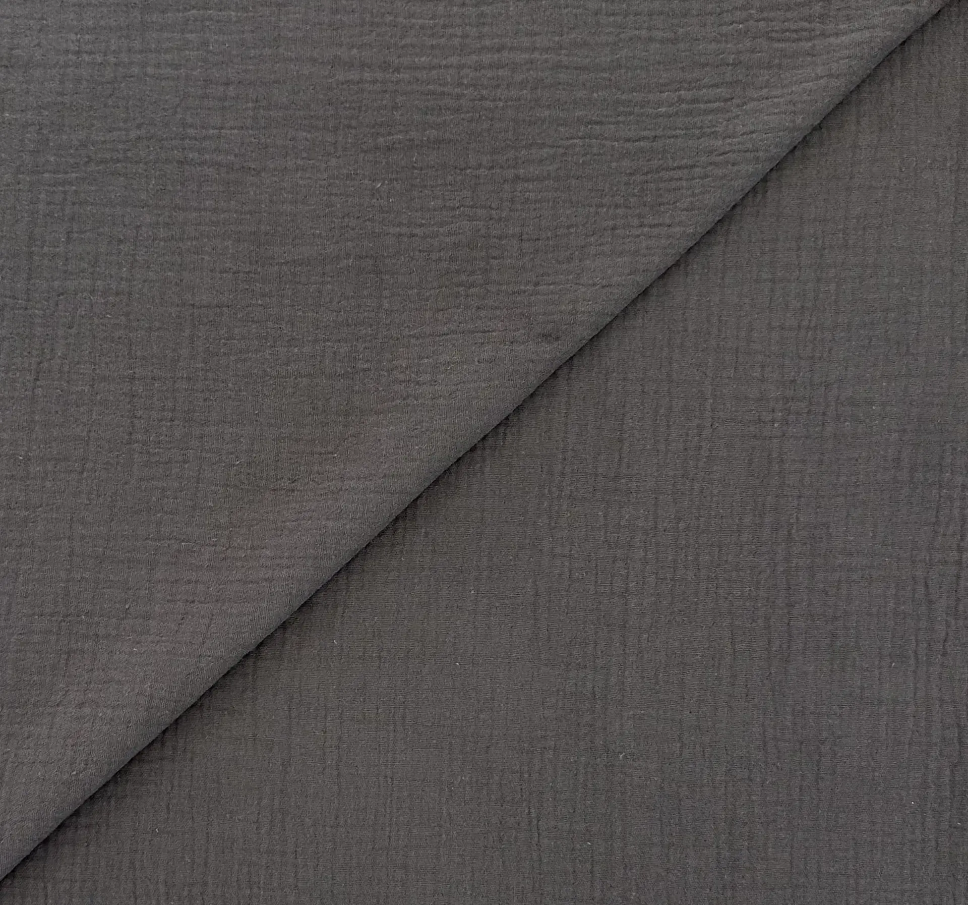 Cotton Double Gauze in Charcoal