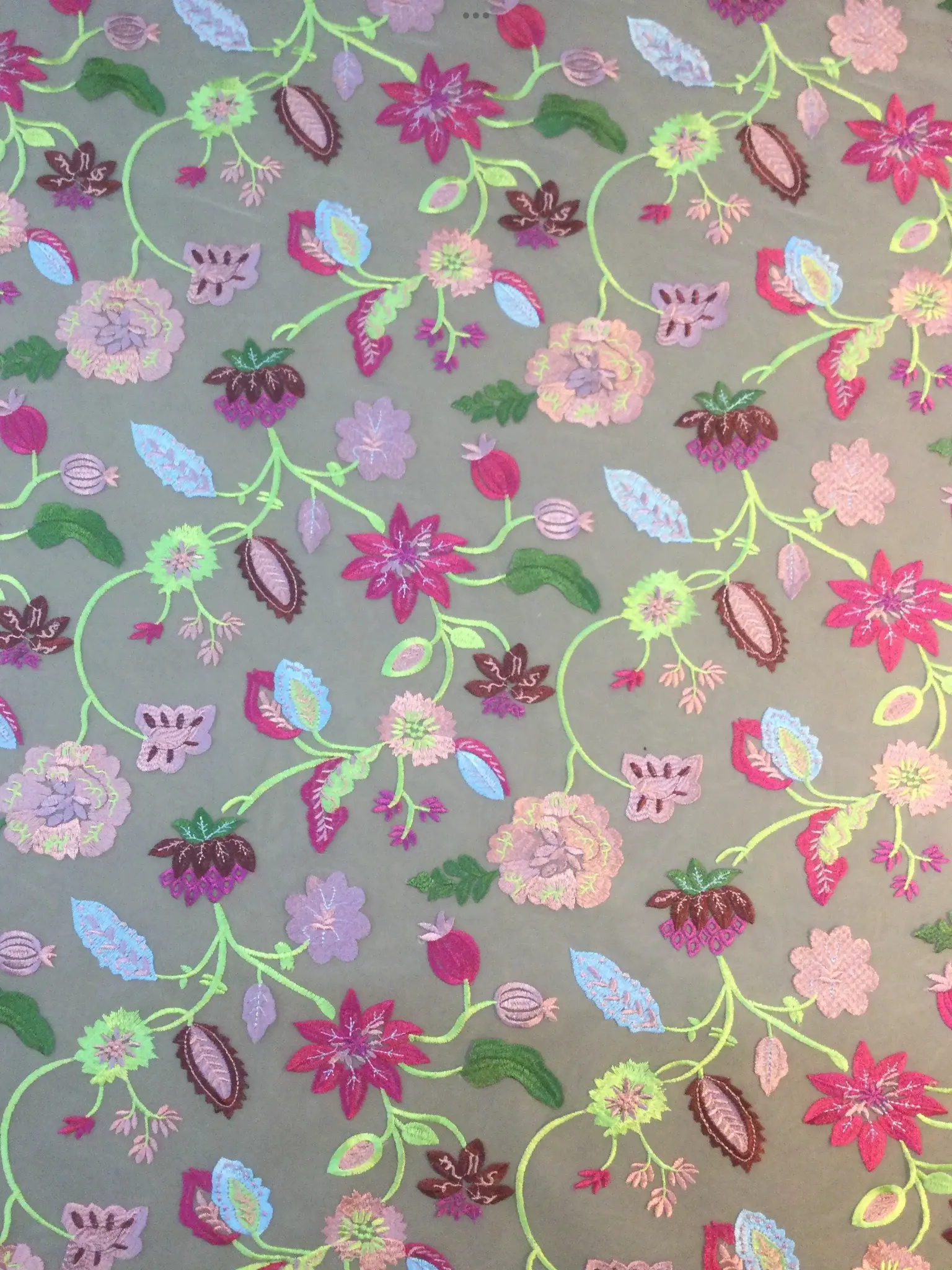 Embroidered Tulle in Vibrant Colors