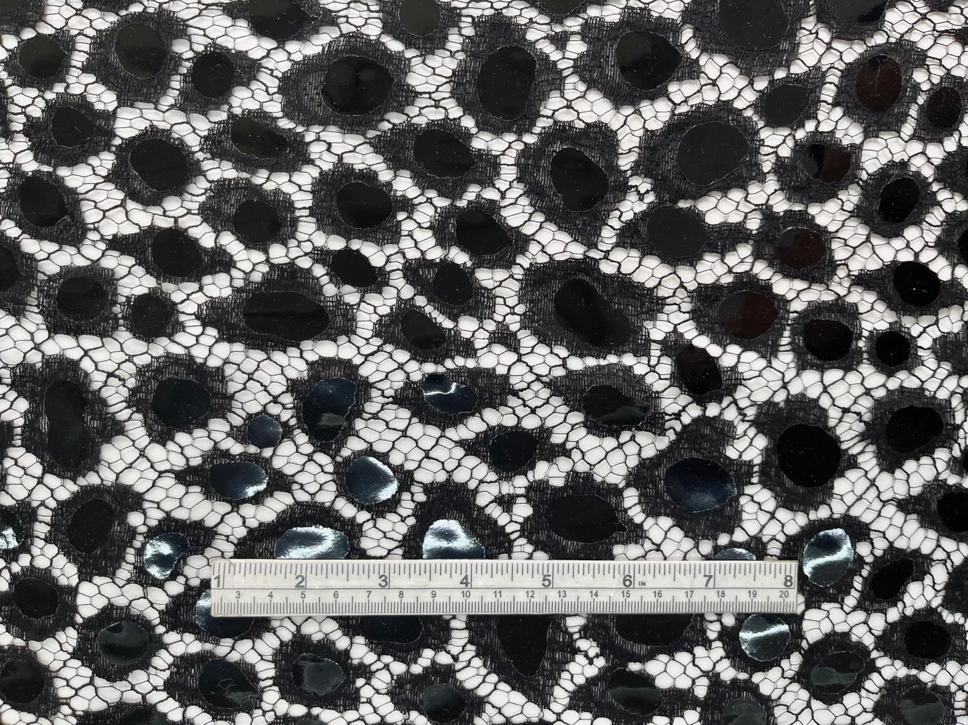 Made in France Double Scalloped Chantilly Lace in Black