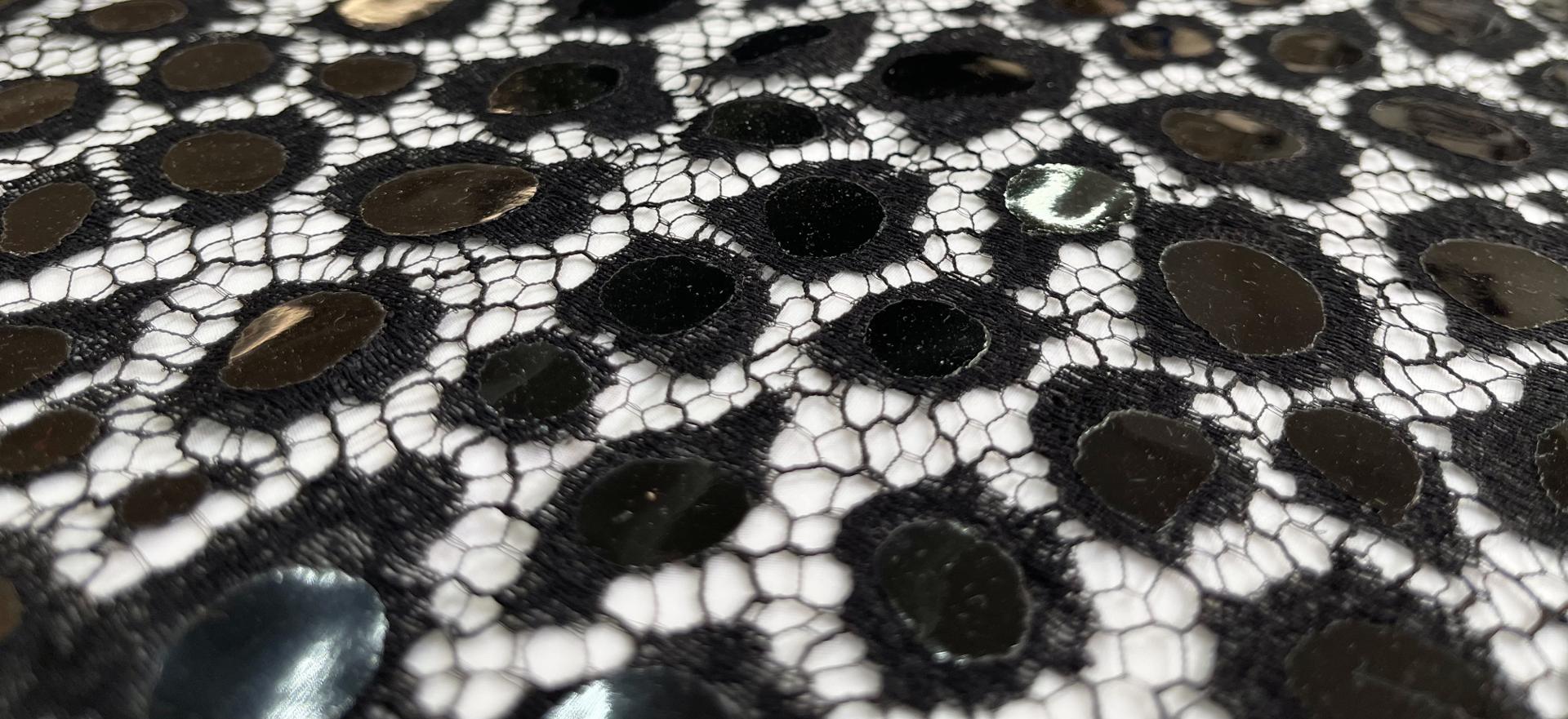 Made in France Double Scalloped Chantilly Lace in Black