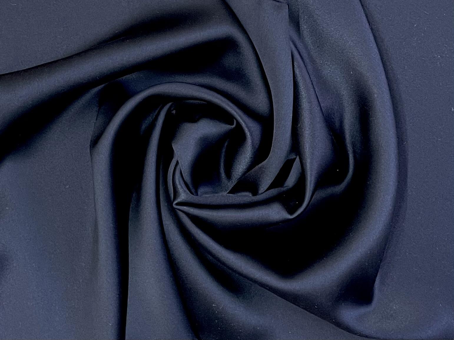 Silk Crepe Black Satin Midnight Blue