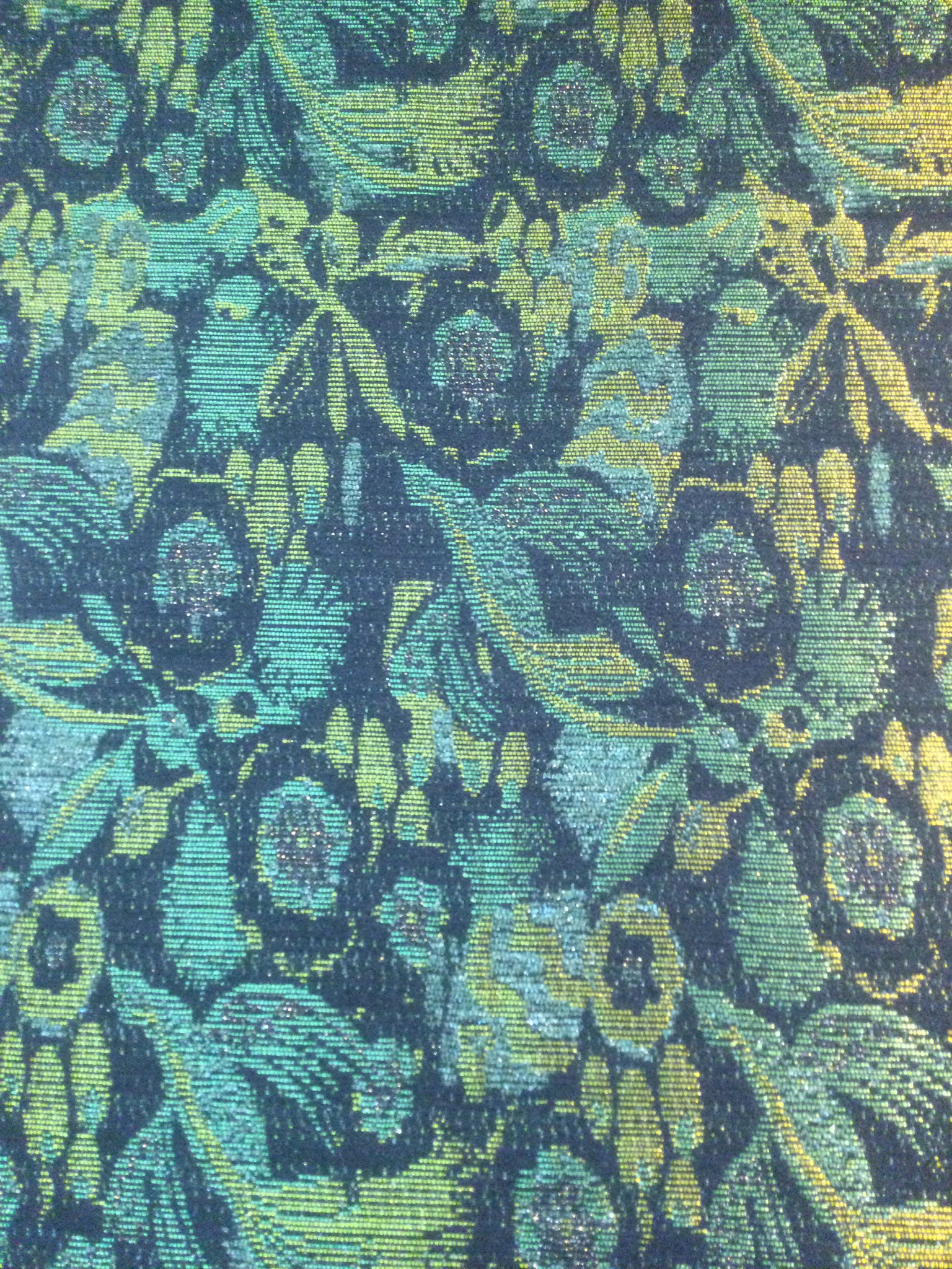 Wool Blend Lurex Tweed in Greens