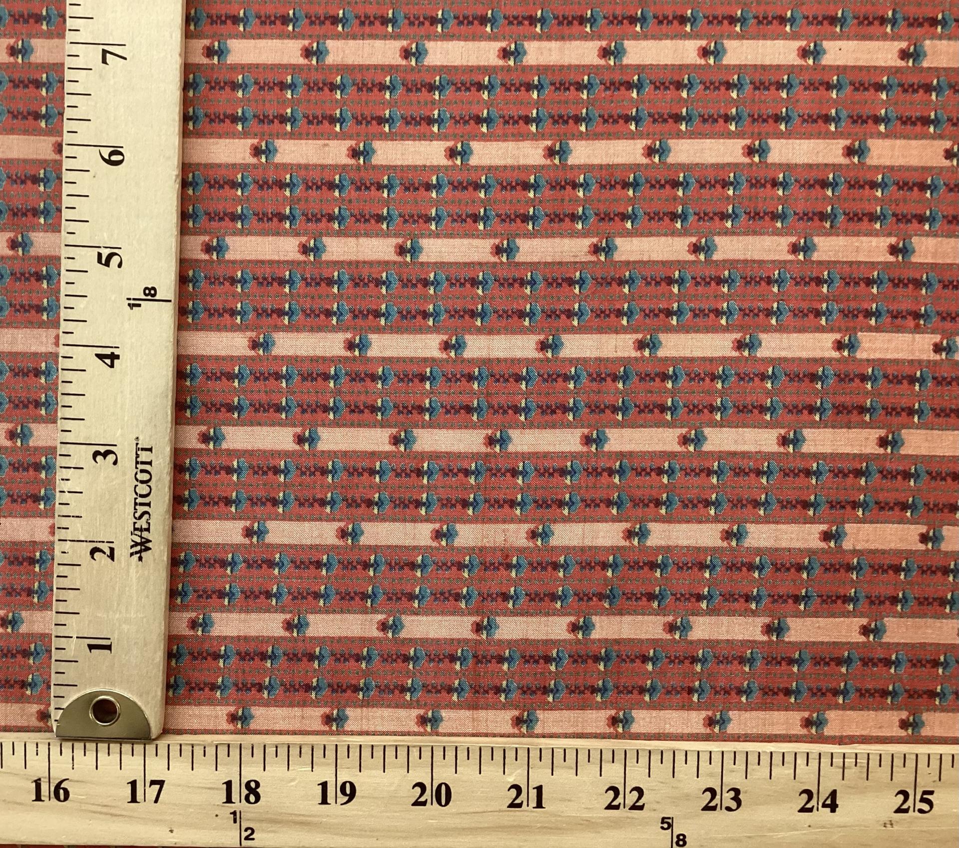 100% Pure Silk Pongee Geometric Pattern In Red Clay