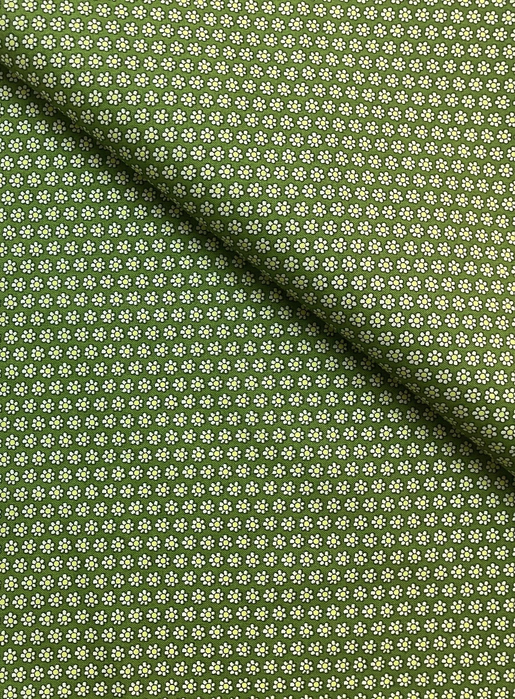 Liberty of London 100% Cotton Poplin Green Mini Mod Floral