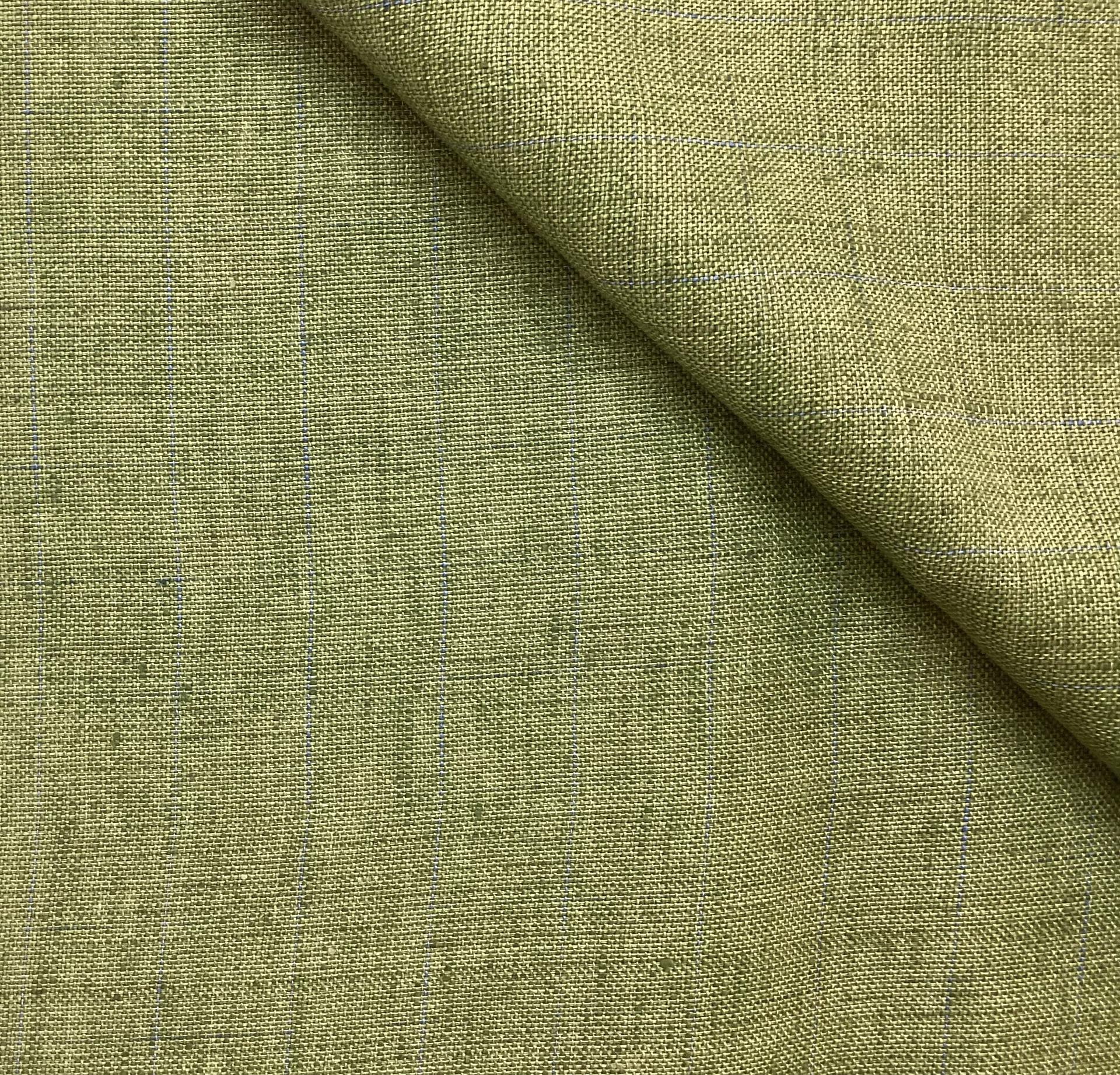Made in Austria 100% Linen Plaid In Grass 