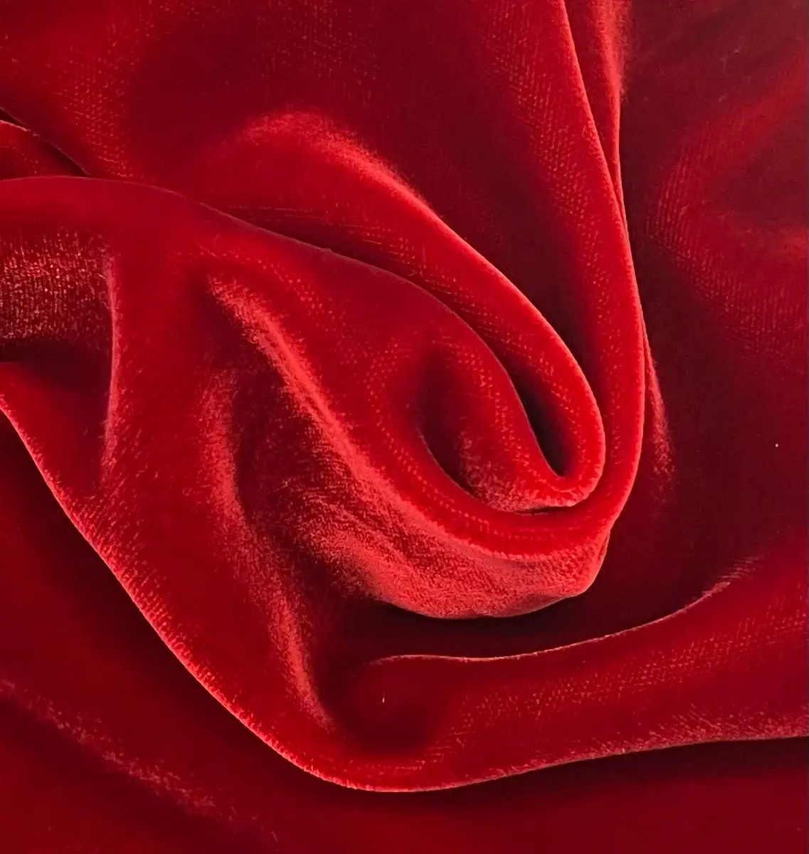Rayon Velvet in Scarlet Fabric in Warehouse