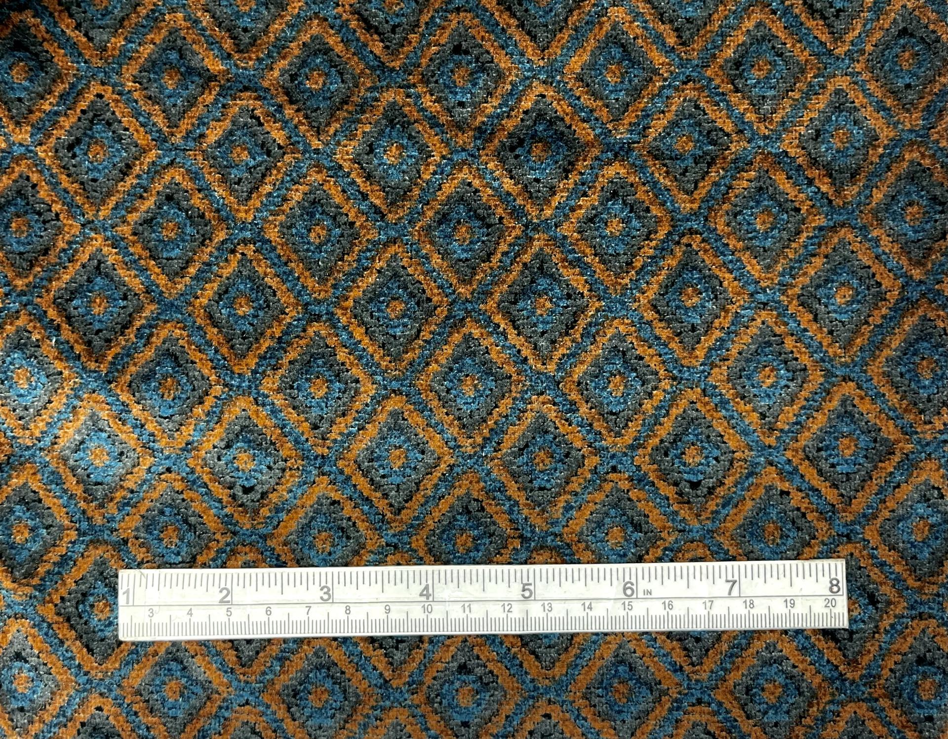 Italian "RATTI" Cotton Velvet Diamond Pattern Print