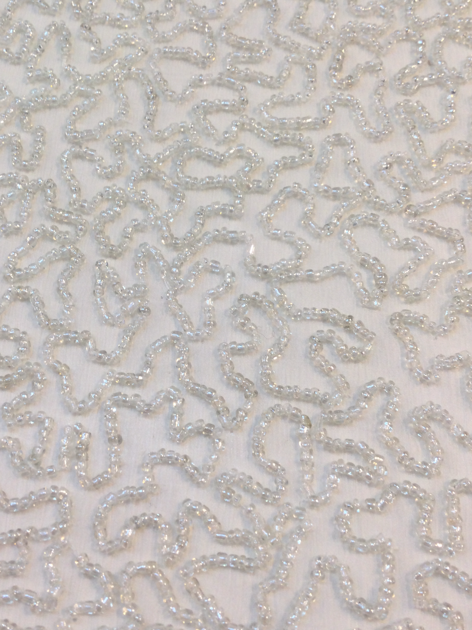 Beaded Chiffon in Off White