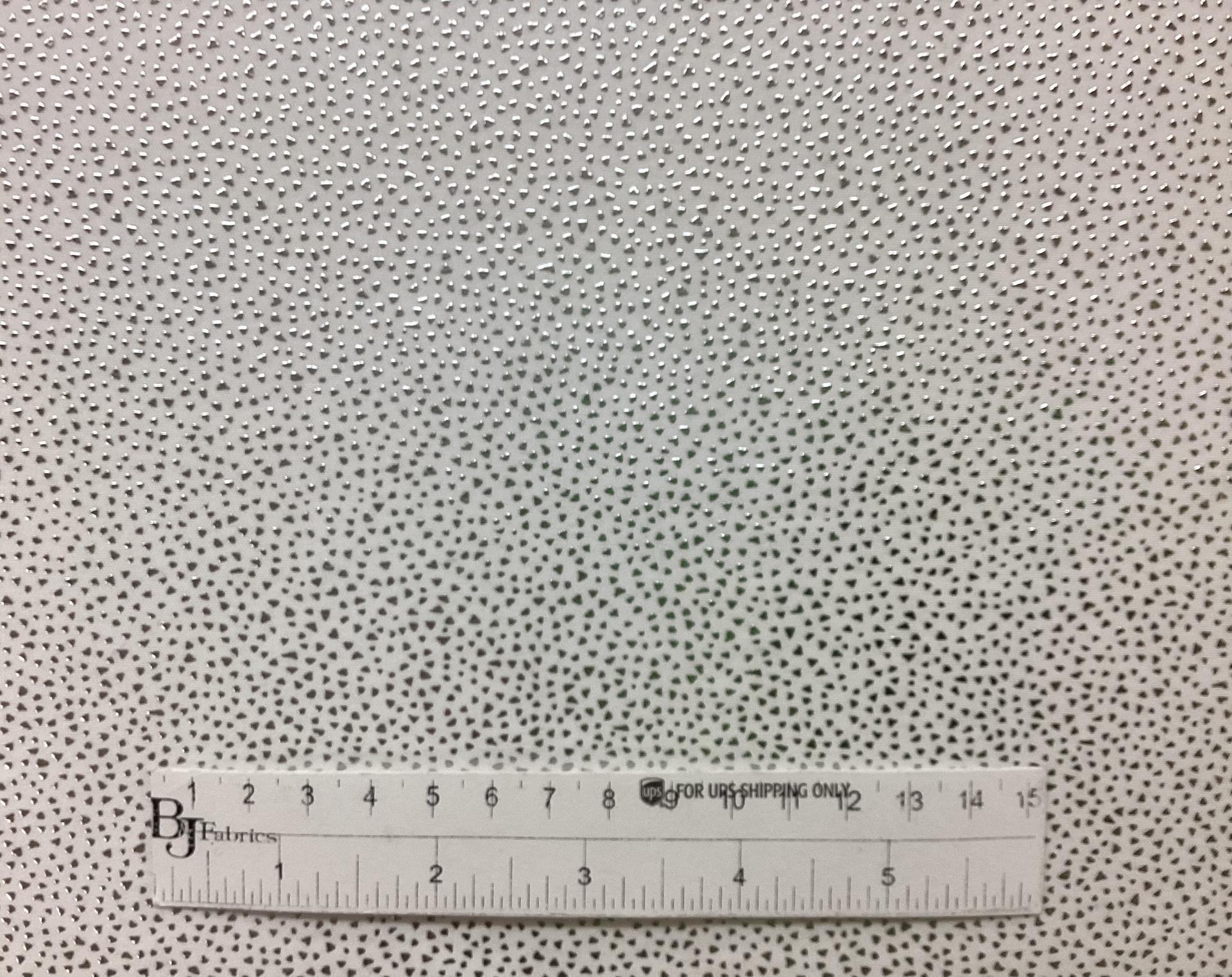 Metallic Sliver Dots On White Polyester Jersey