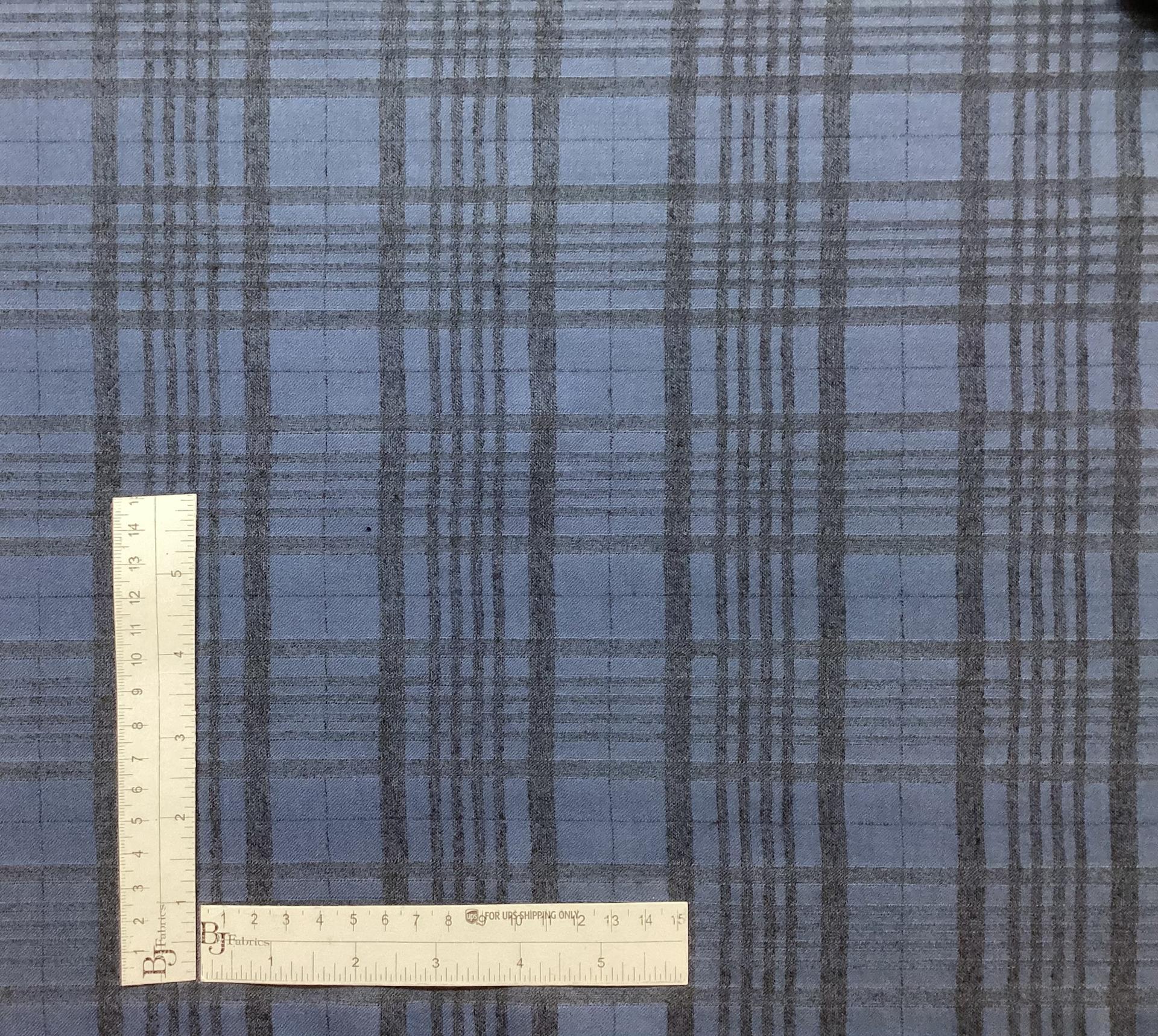 Made in Italy Guabello Wool Plaid in French Blue