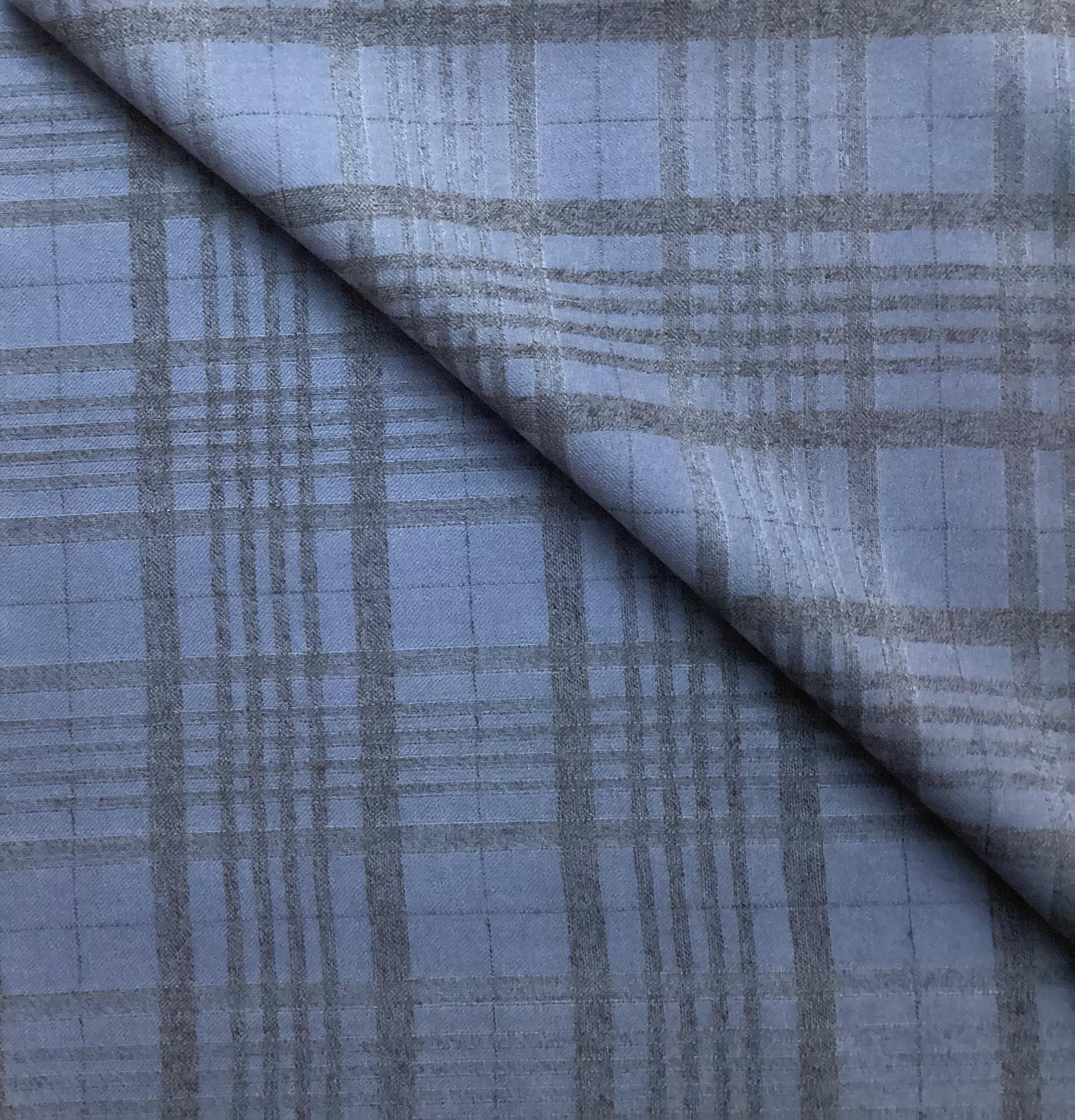 Made in Italy Guabello Wool Plaid in French Blue