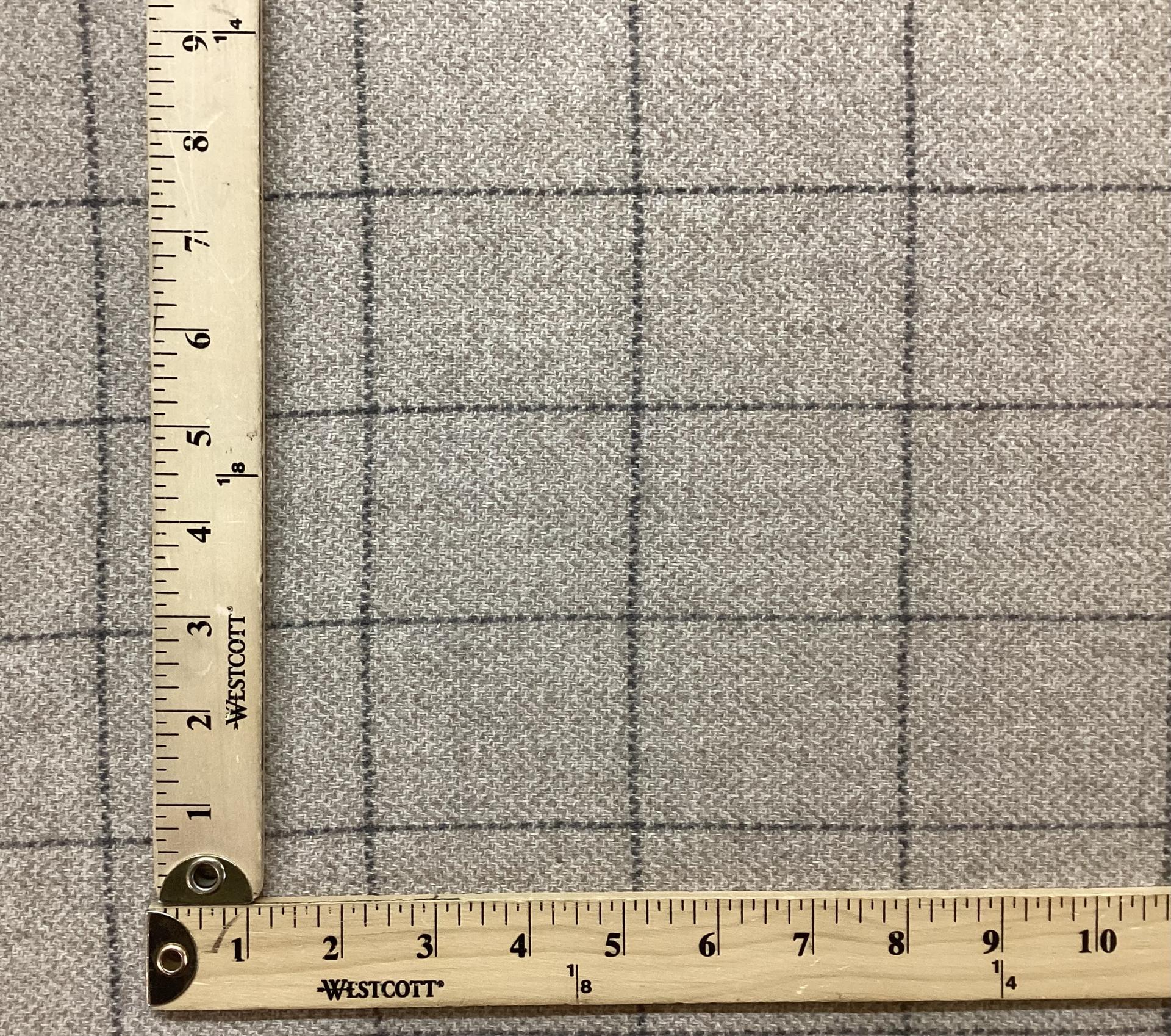 100% Wool Windowpane In Linen & Dark Grey