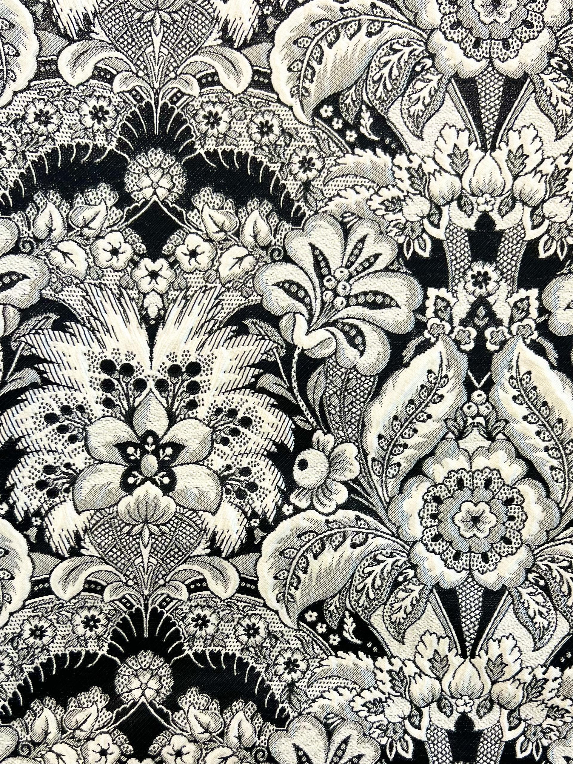 Made in Italy Metallic Brocade "imperial" in Black/Natural