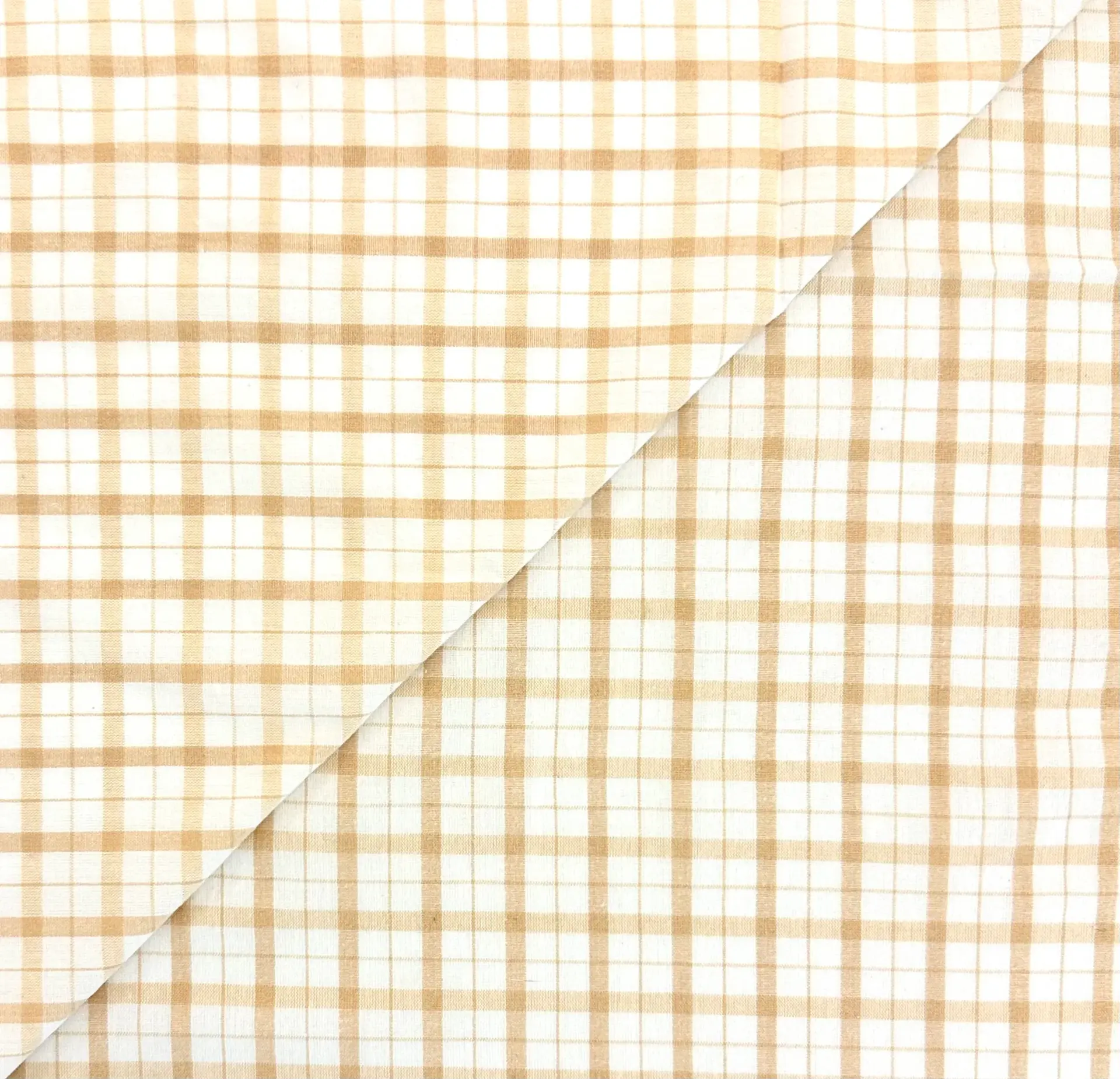 Cotton Novelty Plaid in White Latte