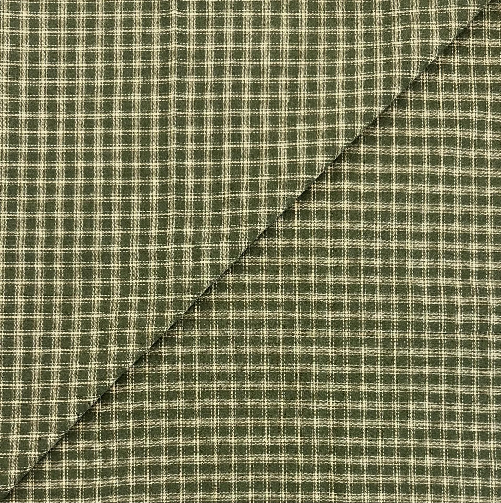 Cotton Novelty Plaid in Natural Grass