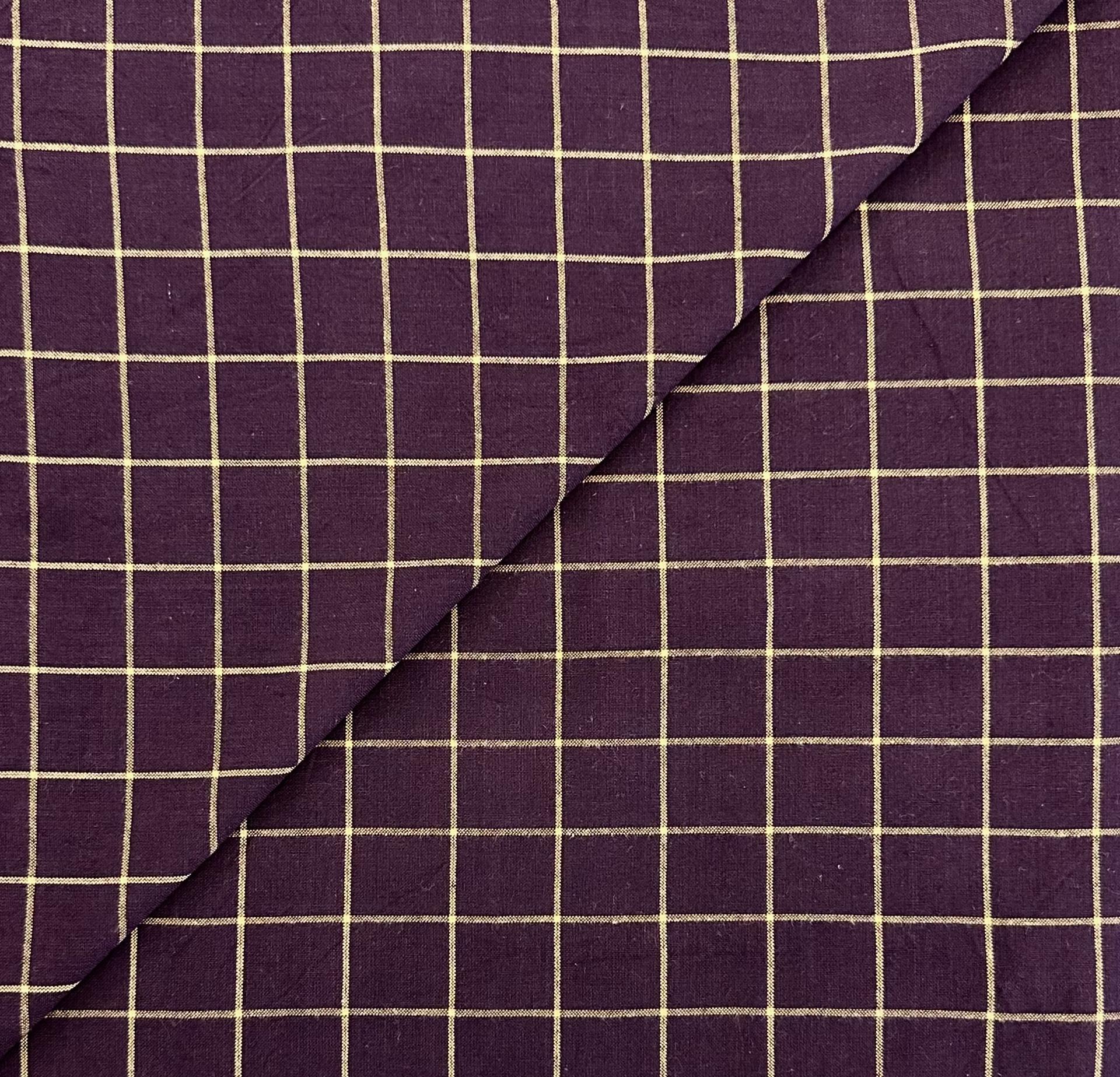 Brushed Cotton Novelty Windowpane in Vanilla Purple