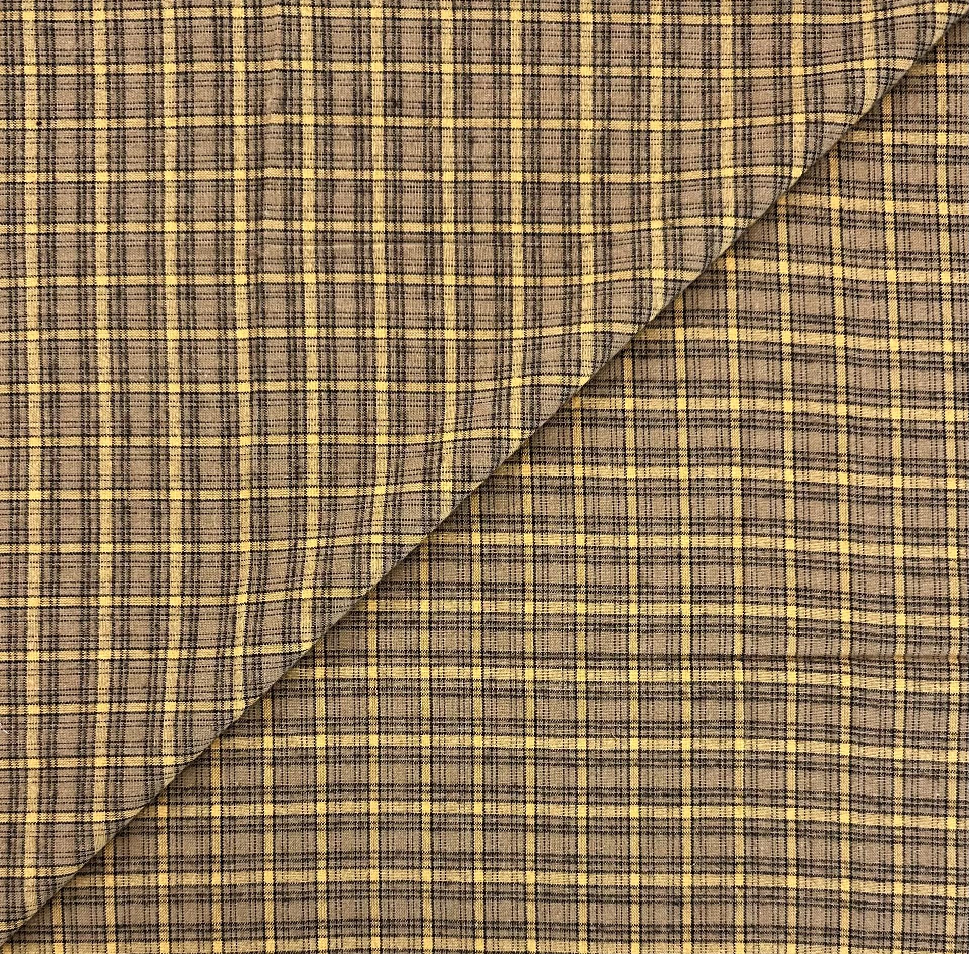 Brushed Cotton Novelty Plaid in Wheat Yellow Marigold 