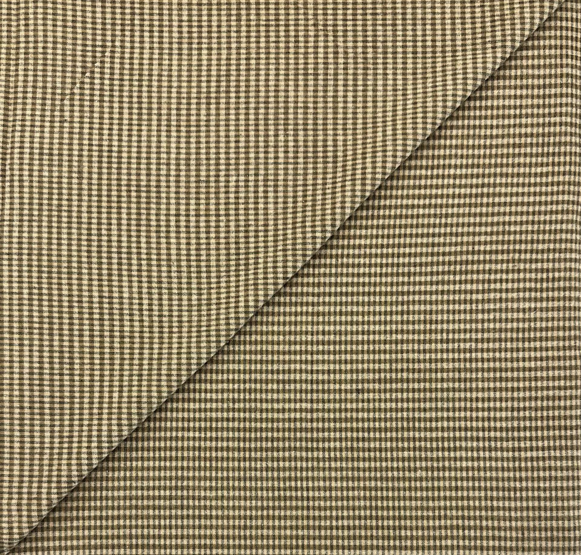 Brushed Cotton Novelty Plaid in Wheat Olive Drab