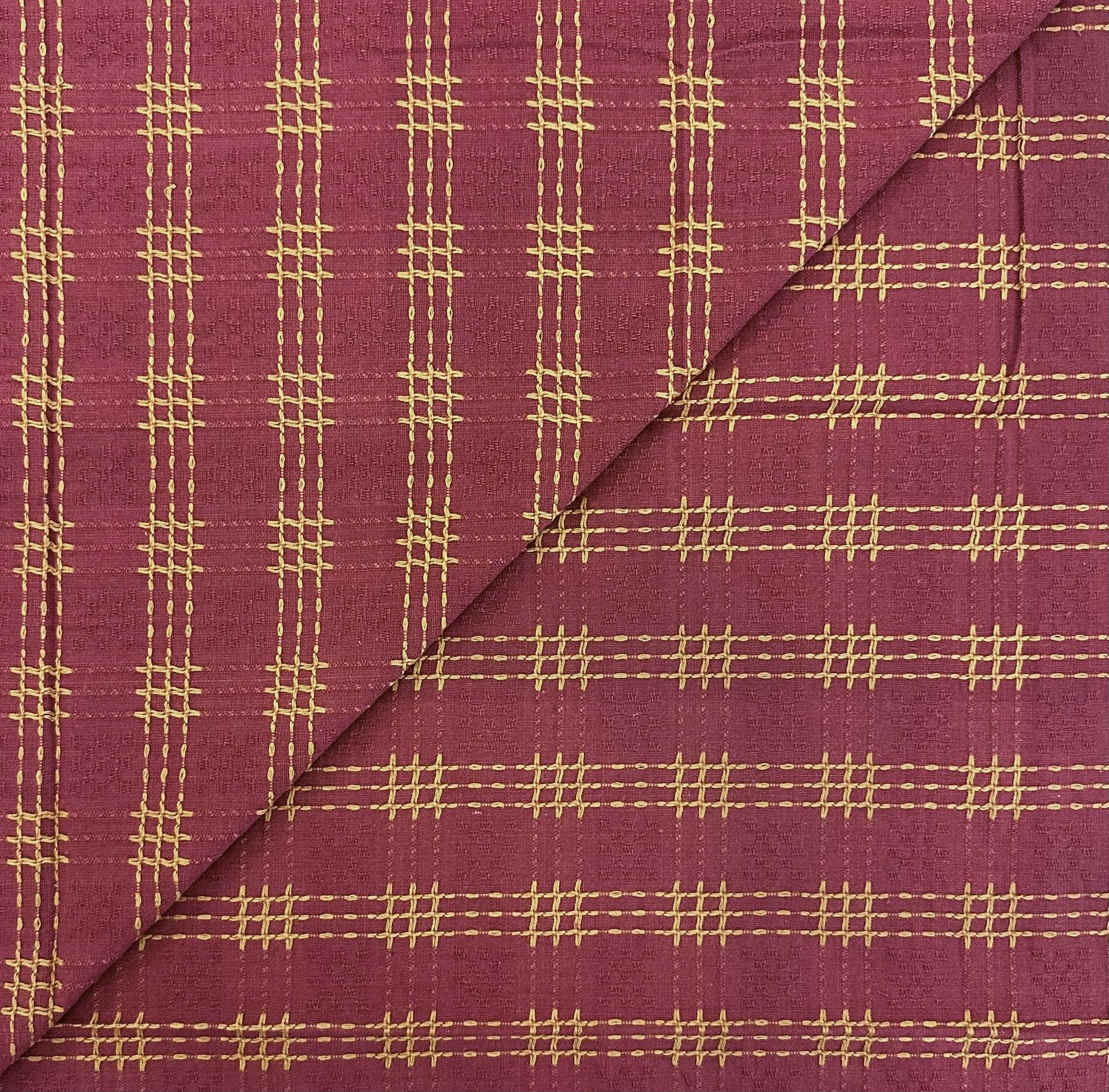 Woven Cotton Novelty Plaid in Goldenrod Barn Red