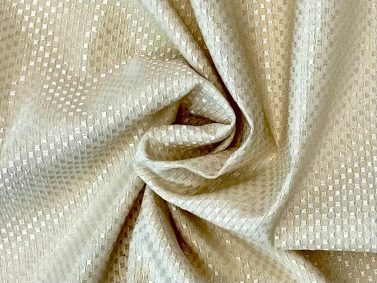 Made in Italy Pure Silk Pique in Putty