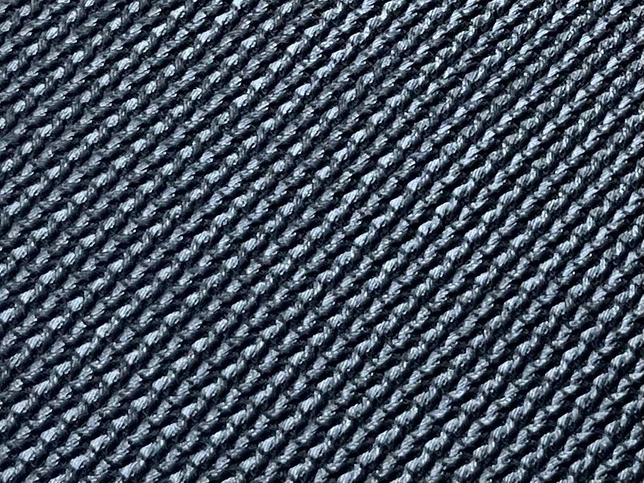 Braided Pattern Leather Look Nylon Mesh in Black