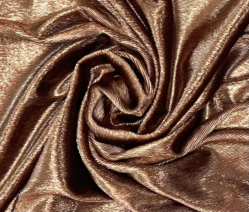 Lurex Panne Velvet in Latte