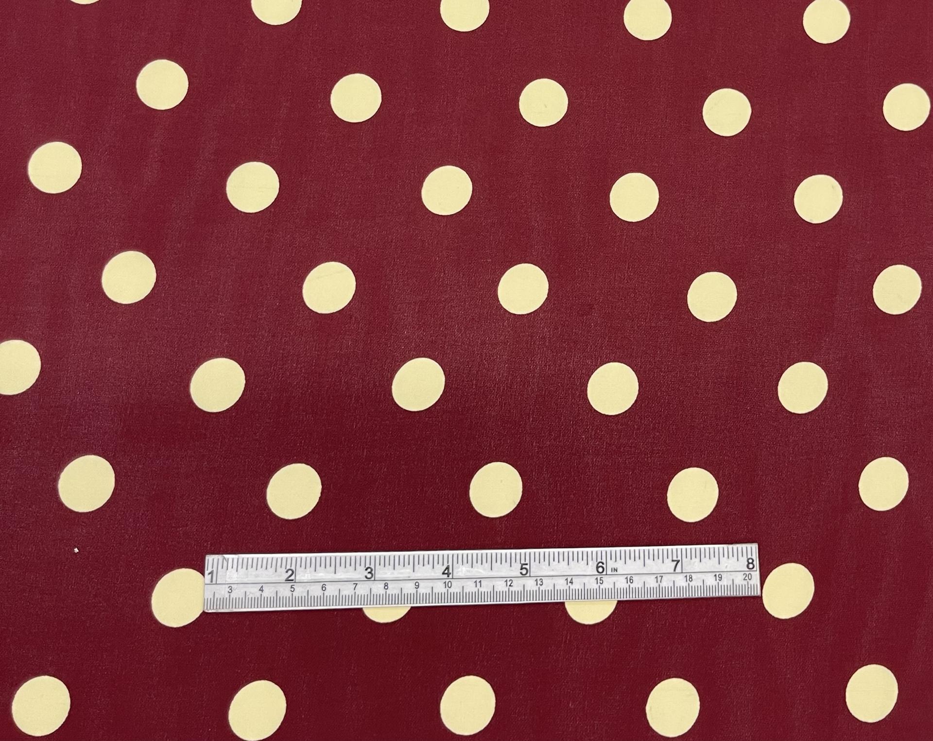 Printed Rust Double Georgette with Ivory Dots